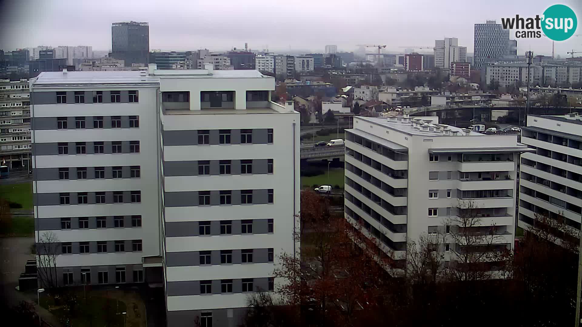 Rotonda en vivo que cruza Slavonska y Marin Držić Avenue en Zagreb webcam