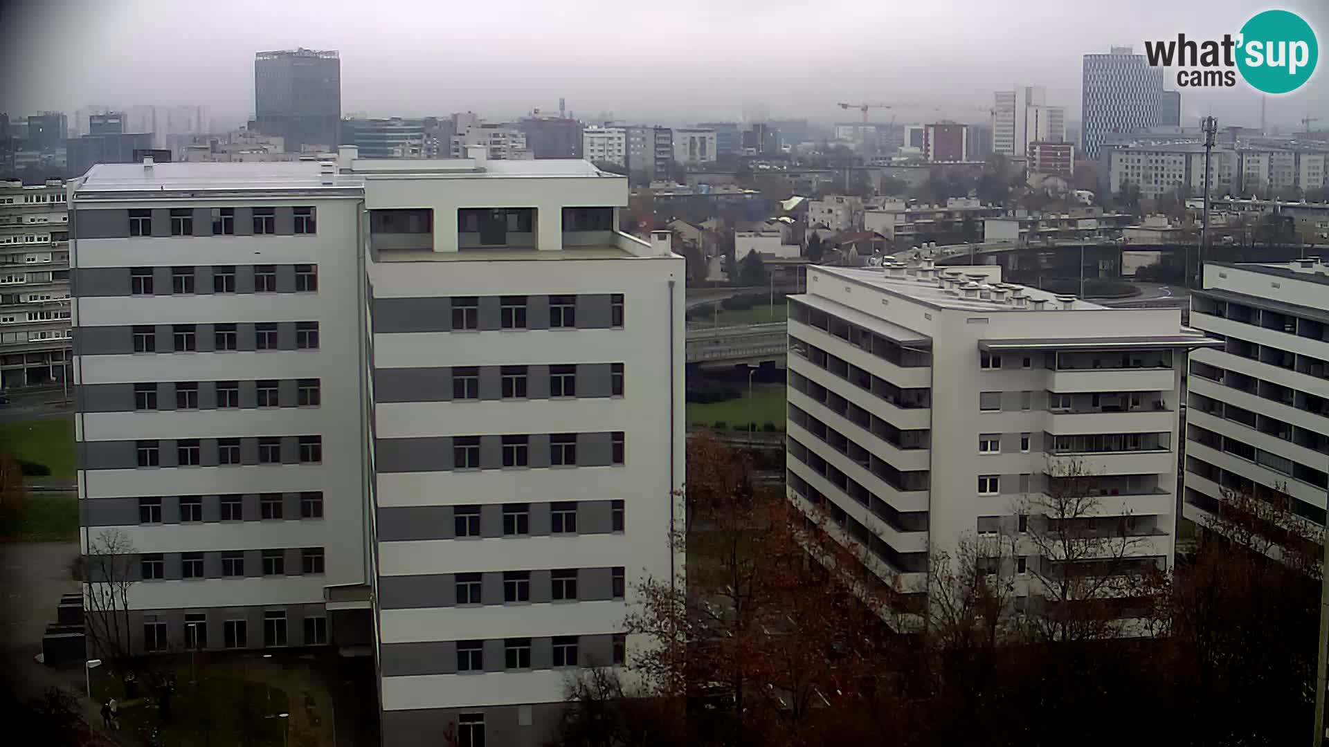 Rotonda en vivo que cruza Slavonska y Marin Držić Avenue en Zagreb webcam