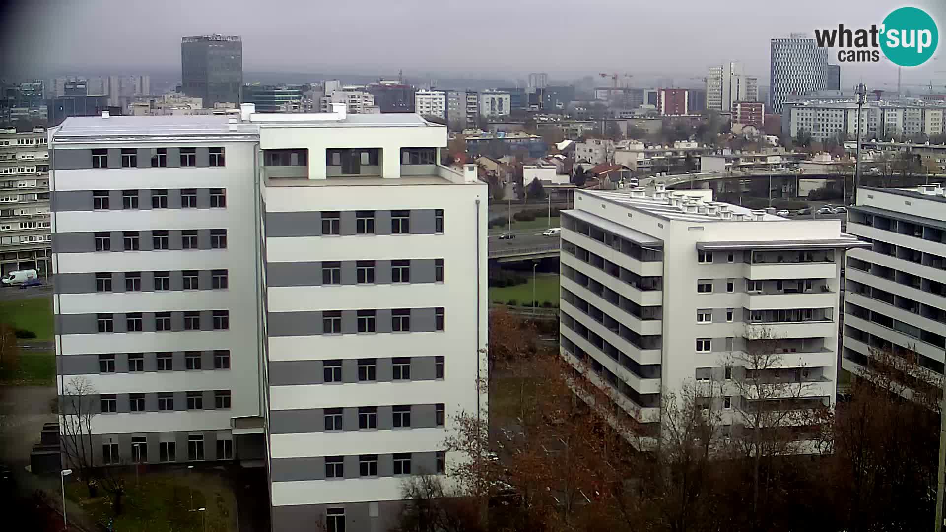 Live-Kreisverkehr Slavonska und Marin Držić Avenue zur Zagreb Webcam