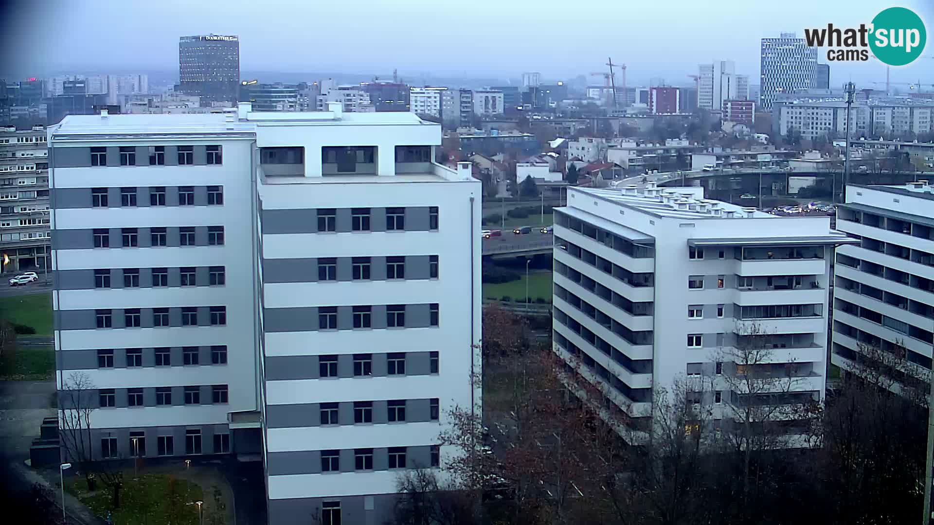 Rotonda en vivo que cruza Slavonska y Marin Držić Avenue en Zagreb webcam