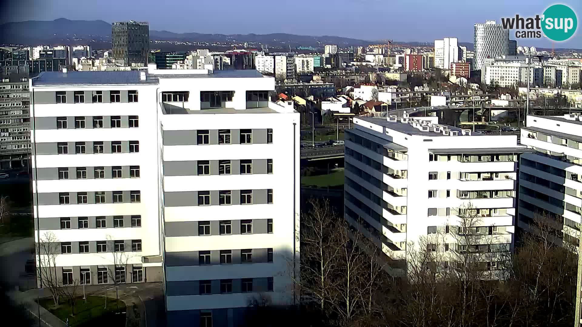 Rotonda en vivo que cruza Slavonska y Marin Držić Avenue en Zagreb webcam