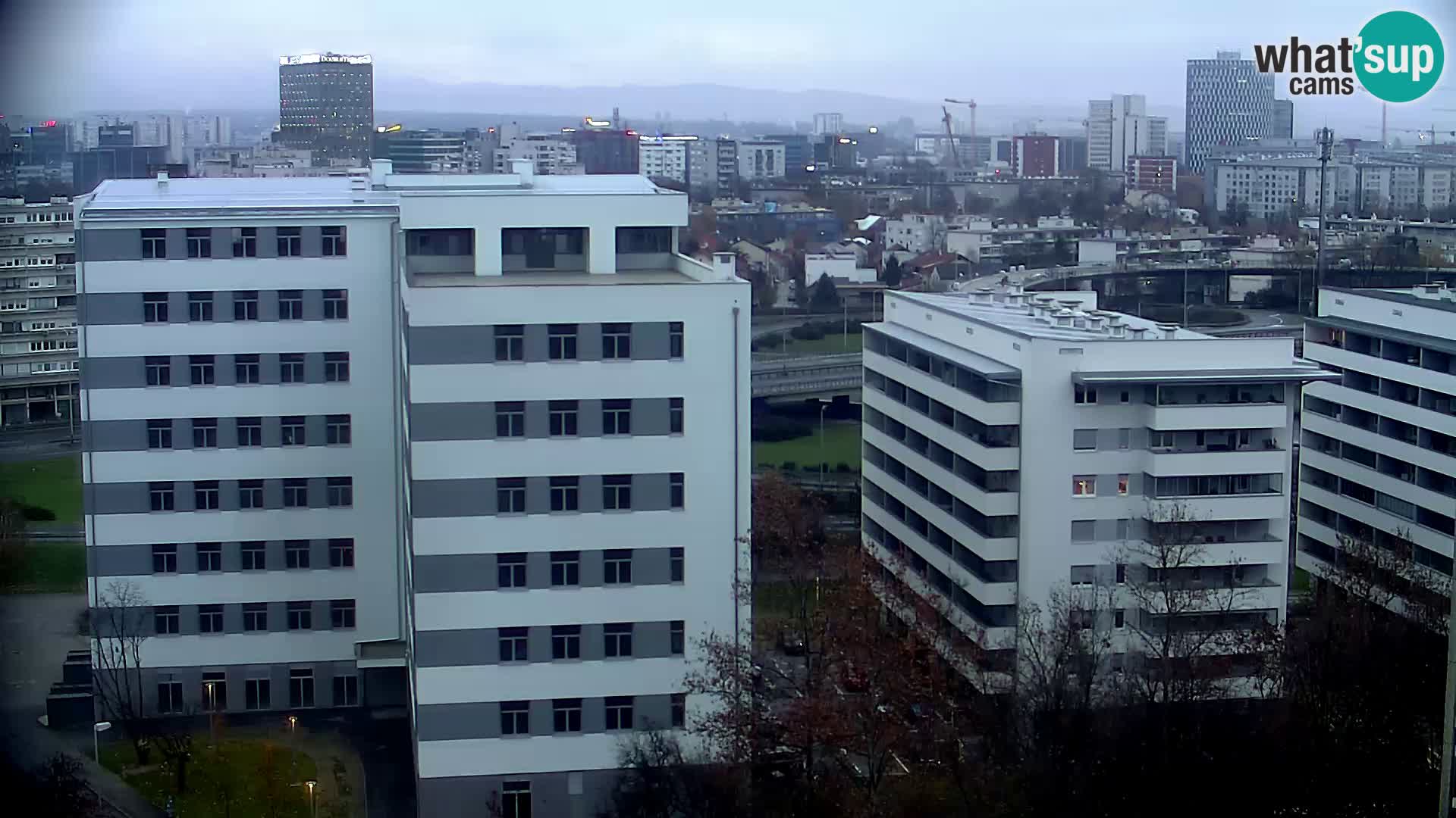 Krožišče Slavonske in Marin Držićeve ulice v Zagrebu v živo