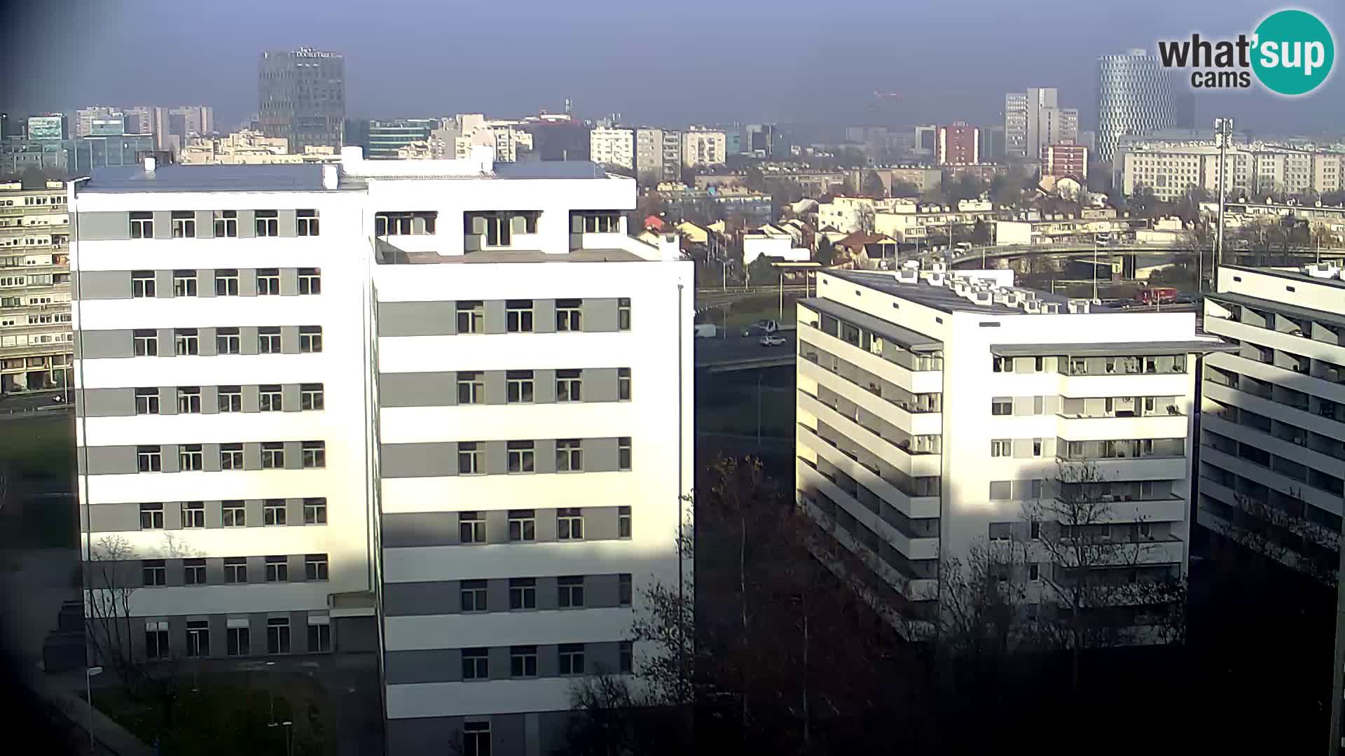 Live-Kreisverkehr Slavonska und Marin Držić Avenue zur Zagreb Webcam