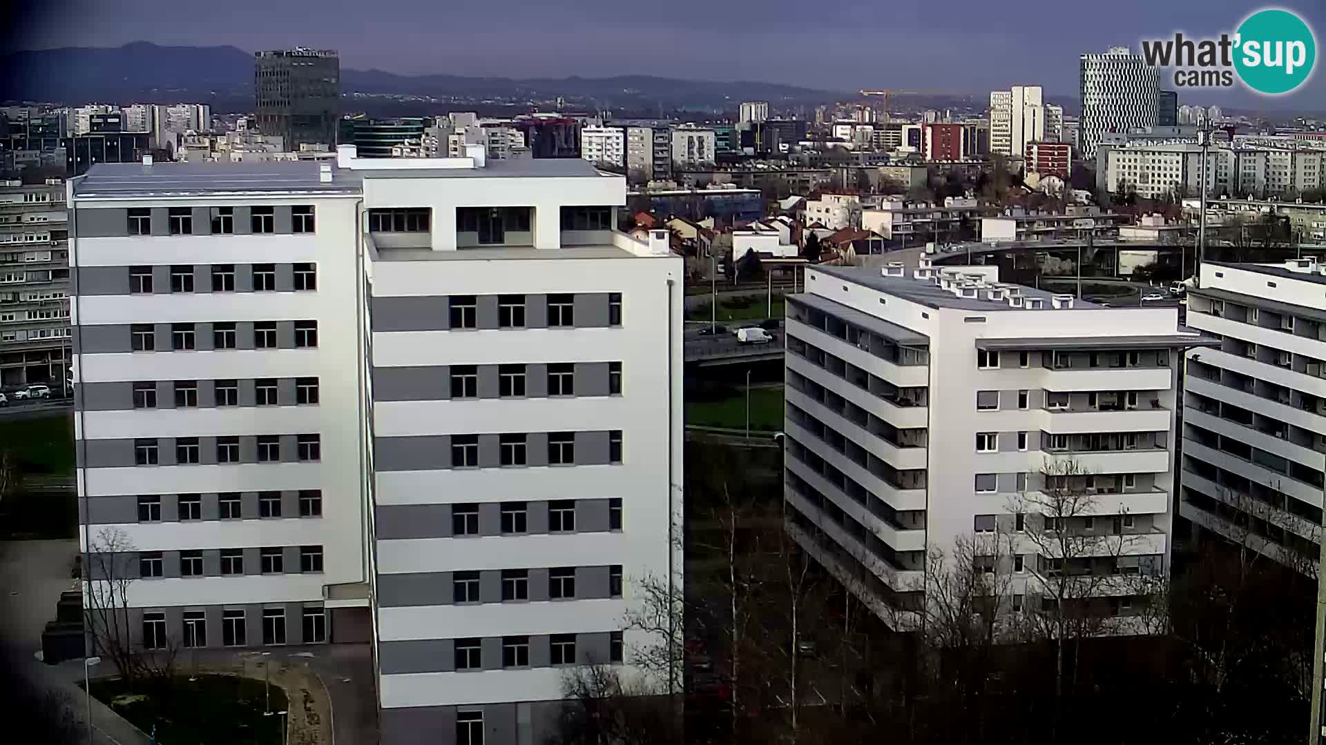 Rotonda en vivo que cruza Slavonska y Marin Držić Avenue en Zagreb webcam