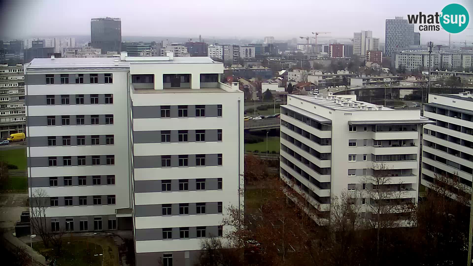 Rotonda en vivo que cruza Slavonska y Marin Držić Avenue en Zagreb webcam