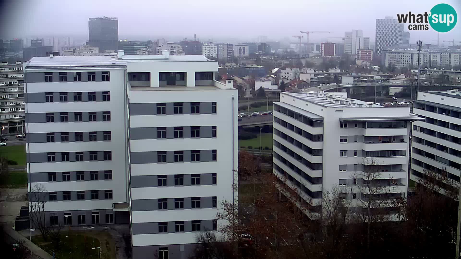 Live-Kreisverkehr Slavonska und Marin Držić Avenue zur Zagreb Webcam