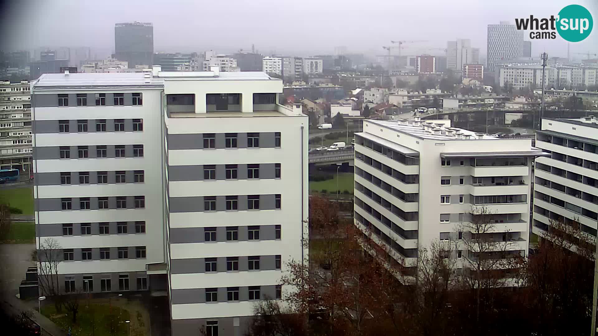 Live-Kreisverkehr Slavonska und Marin Držić Avenue zur Zagreb Webcam