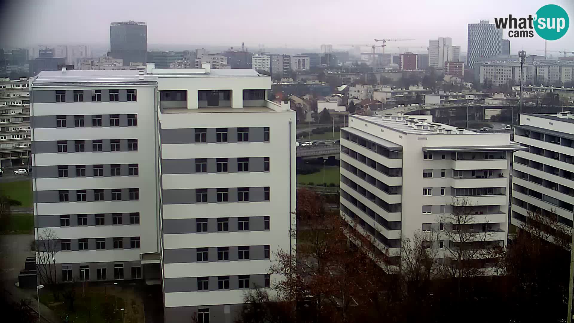 Rotonda en vivo que cruza Slavonska y Marin Držić Avenue en Zagreb webcam