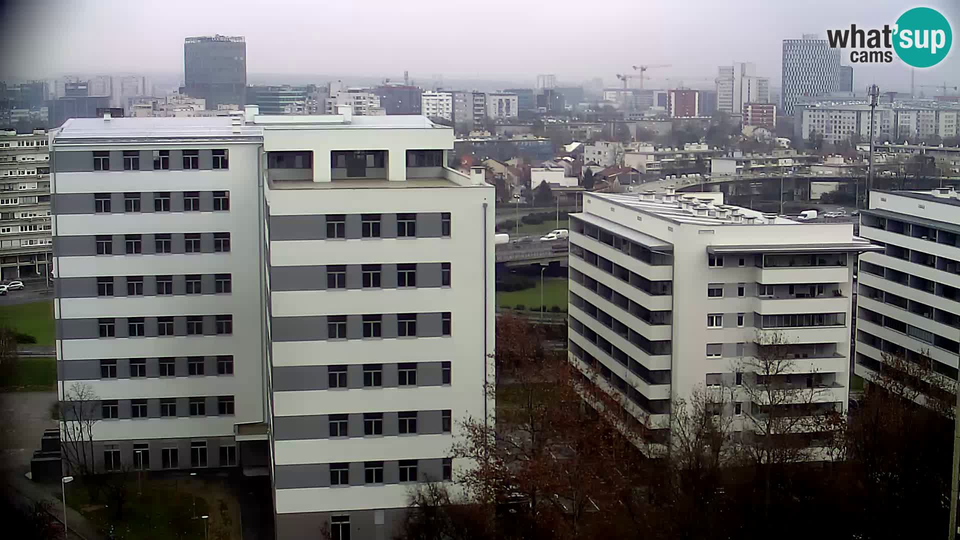 Live-Kreisverkehr Slavonska und Marin Držić Avenue zur Zagreb Webcam