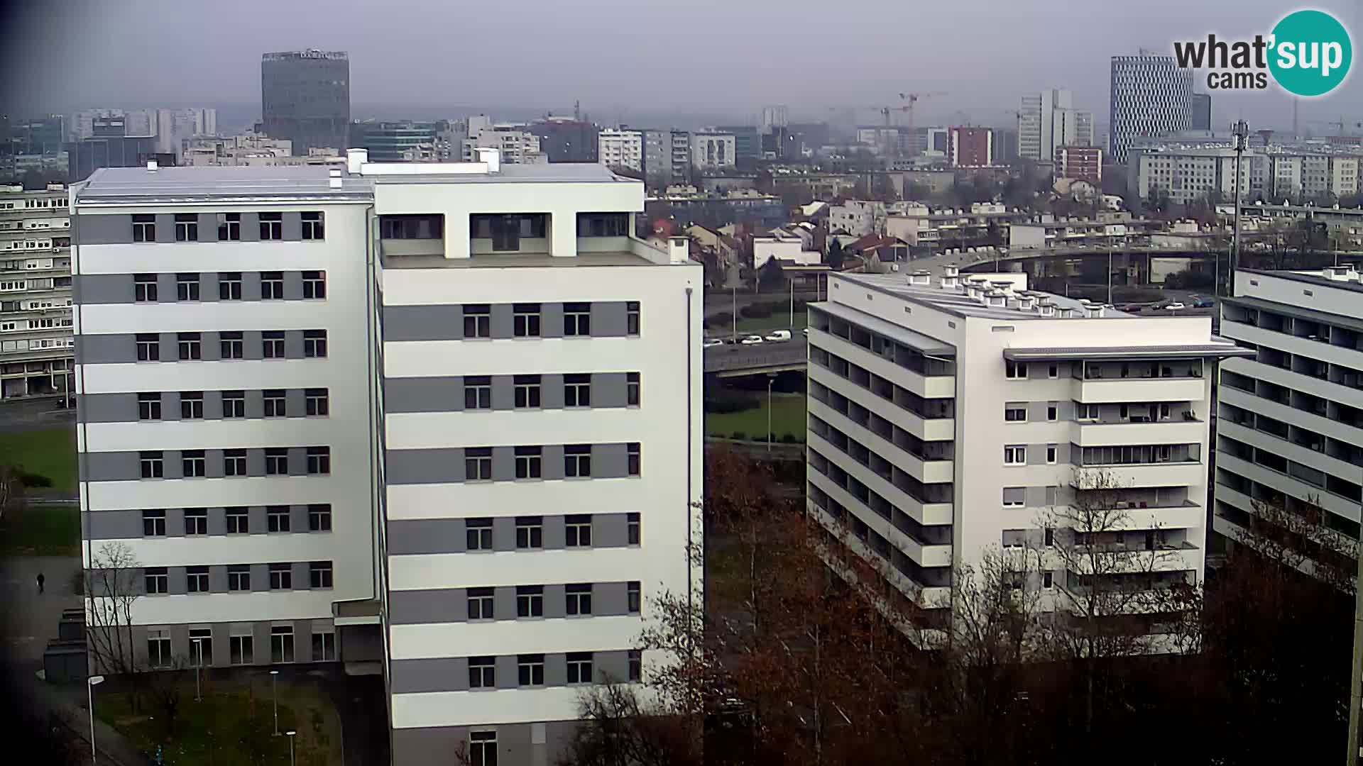 Live-Kreisverkehr Slavonska und Marin Držić Avenue zur Zagreb Webcam