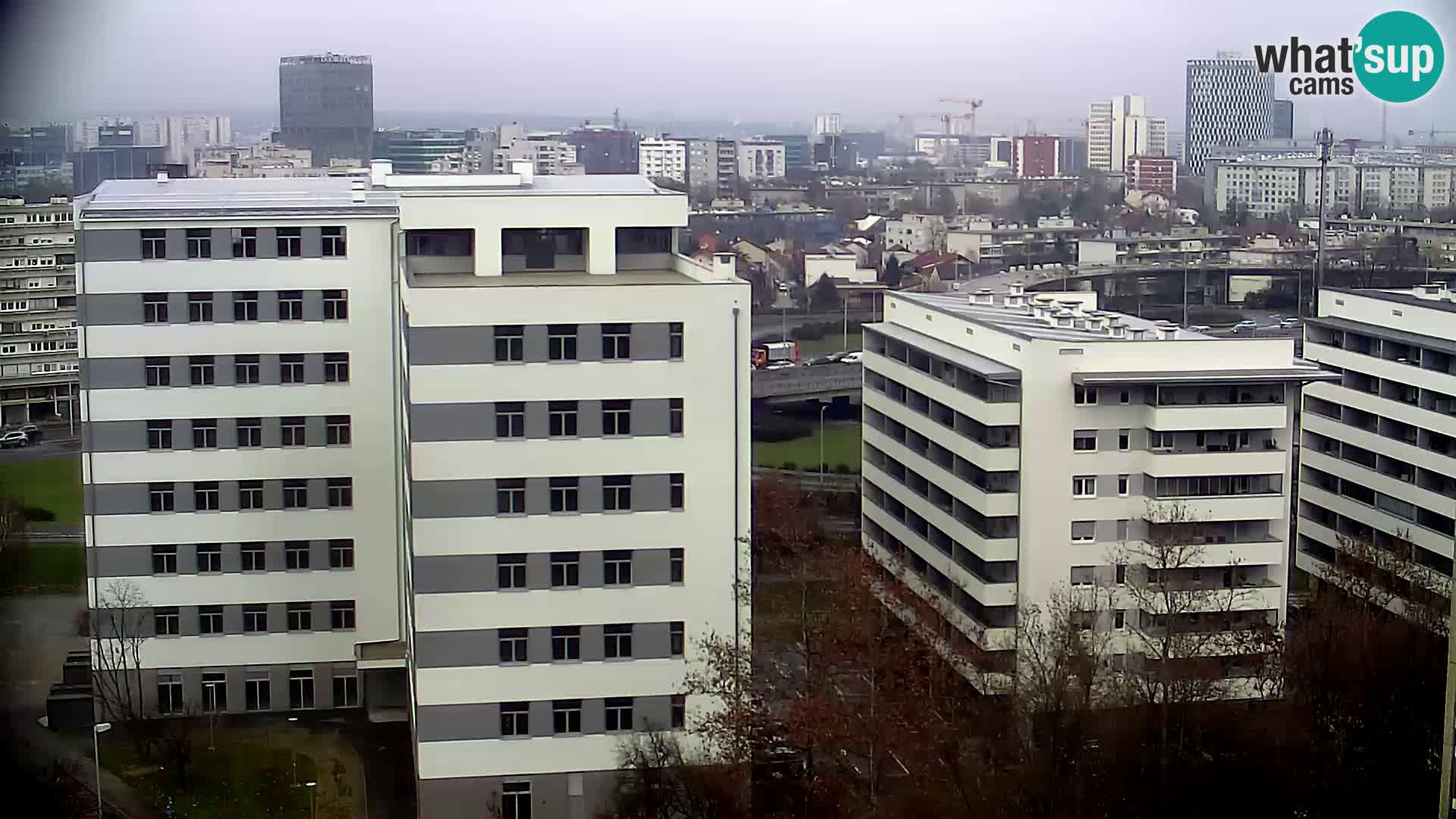 Live-Kreisverkehr Slavonska und Marin Držić Avenue zur Zagreb Webcam
