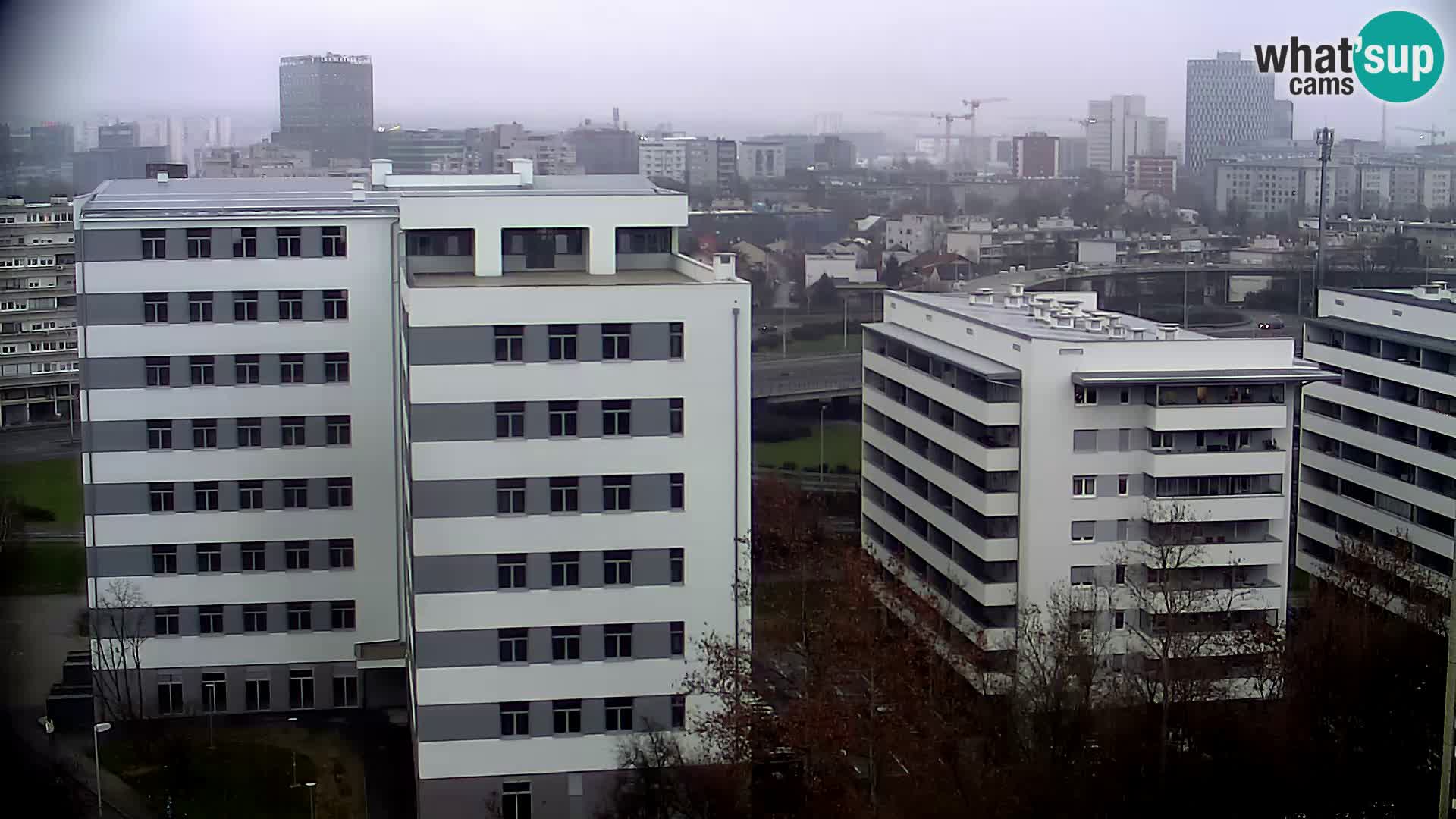 Live-Kreisverkehr Slavonska und Marin Držić Avenue zur Zagreb Webcam