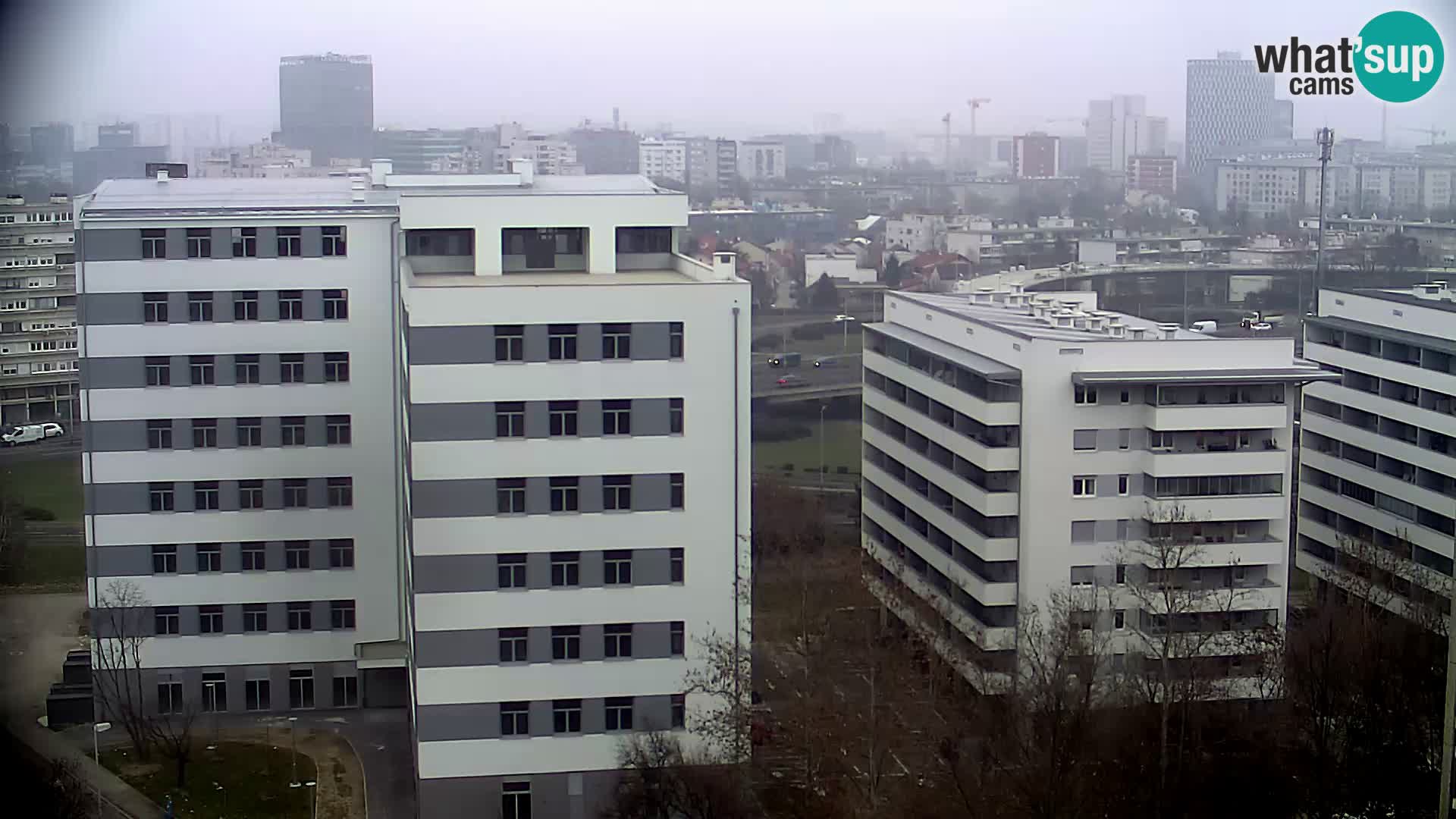 Rotonda en vivo que cruza Slavonska y Marin Držić Avenue en Zagreb webcam