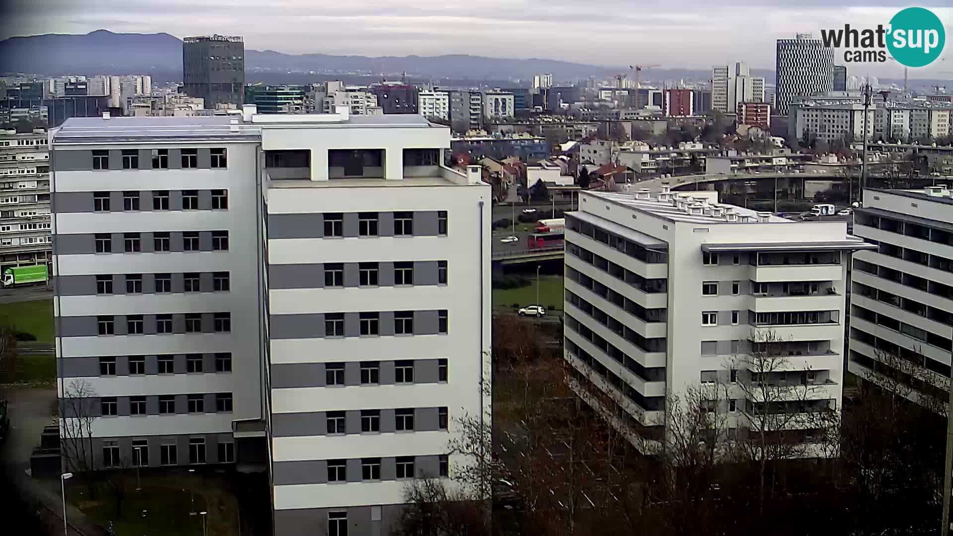 Krožišče Slavonske in Marin Držićeve ulice v Zagrebu v živo