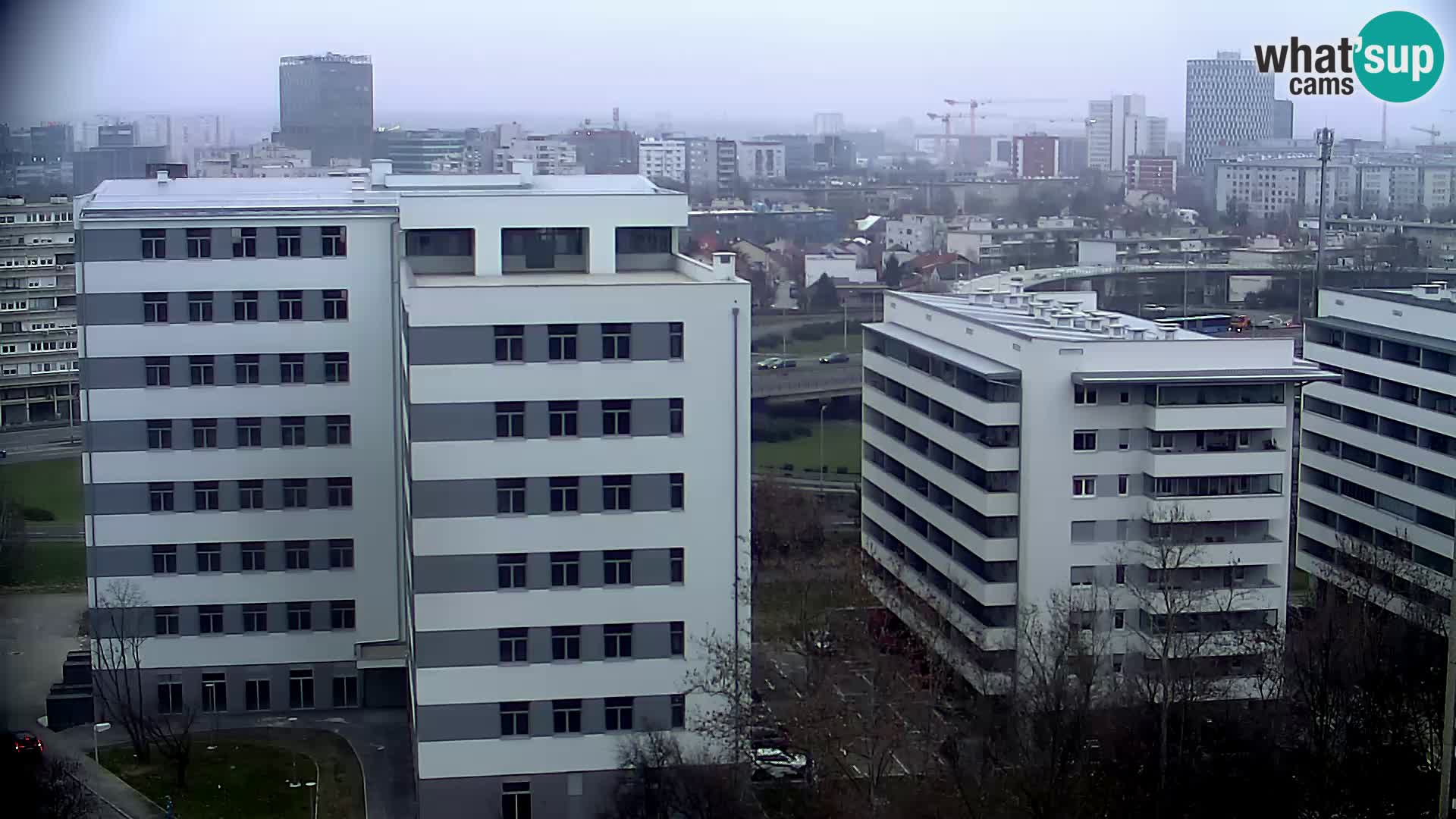 Rotonda en vivo que cruza Slavonska y Marin Držić Avenue en Zagreb webcam