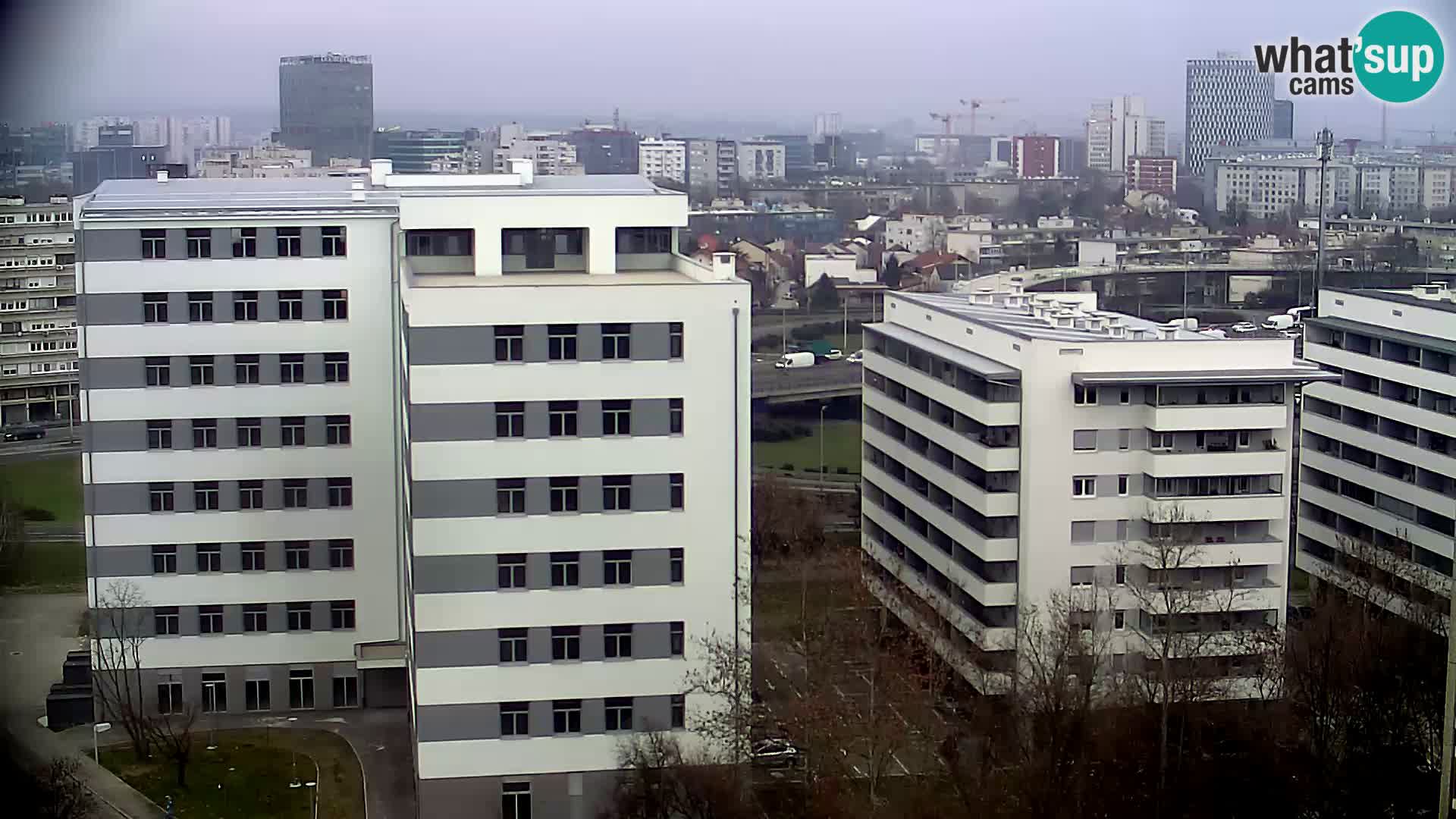 Live-Kreisverkehr Slavonska und Marin Držić Avenue zur Zagreb Webcam