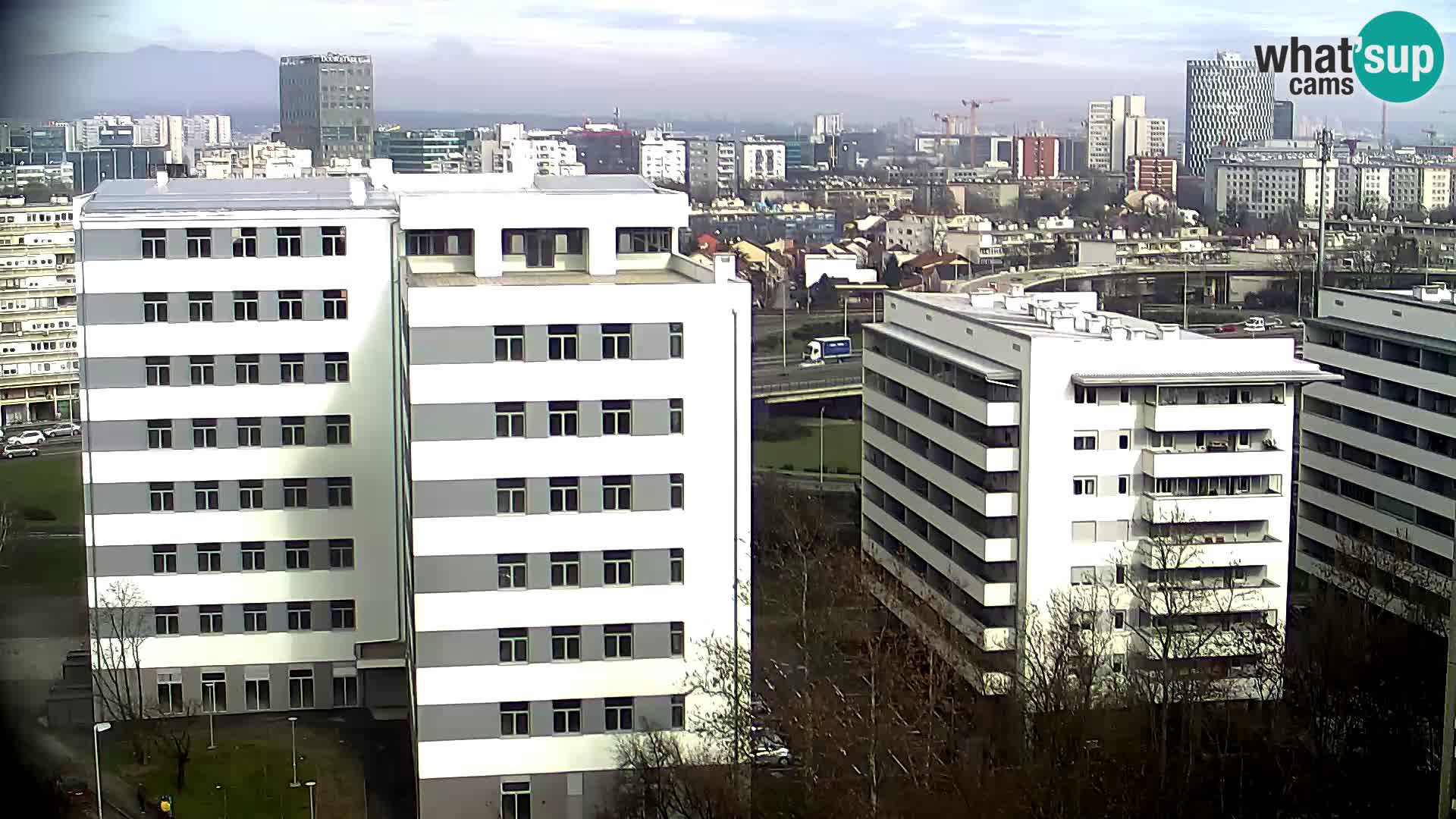 Krožišče Slavonske in Marin Držićeve ulice v Zagrebu v živo