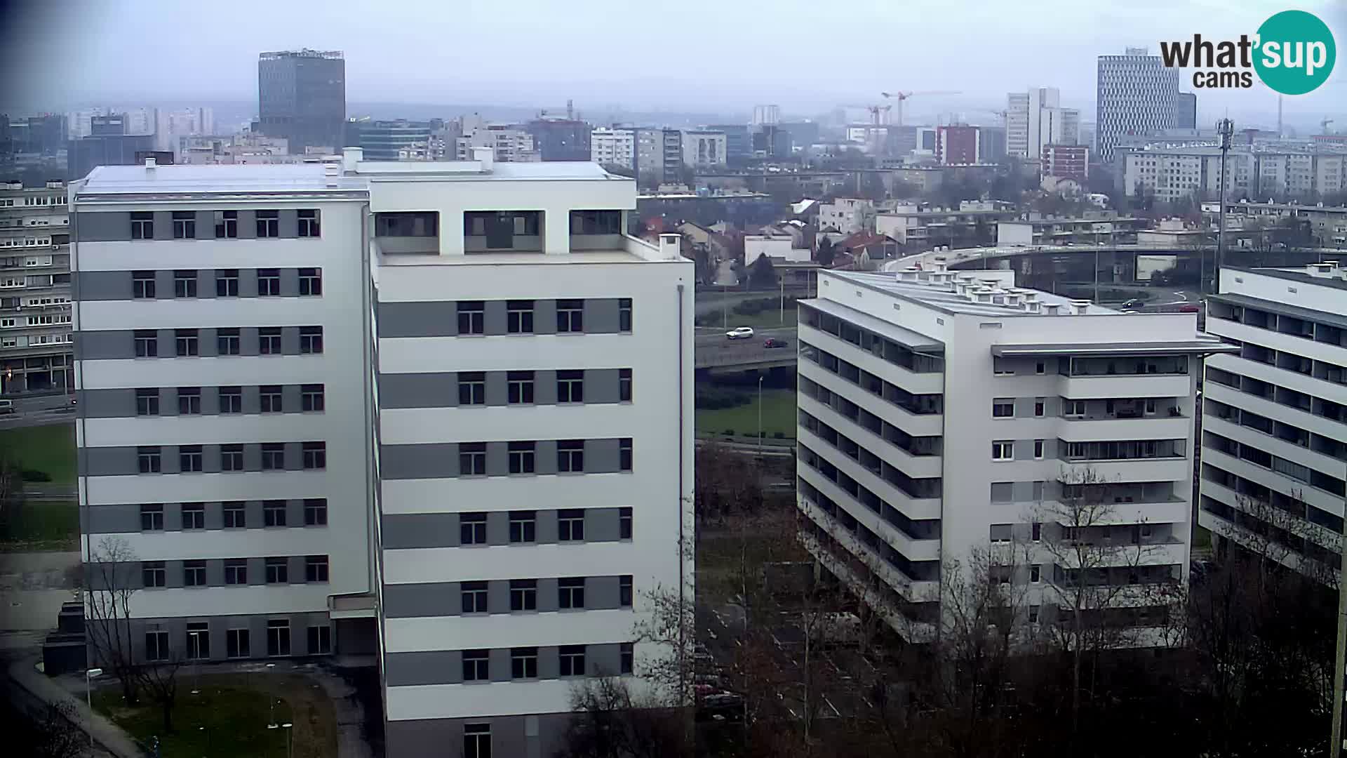 Rotonda en vivo que cruza Slavonska y Marin Držić Avenue en Zagreb webcam