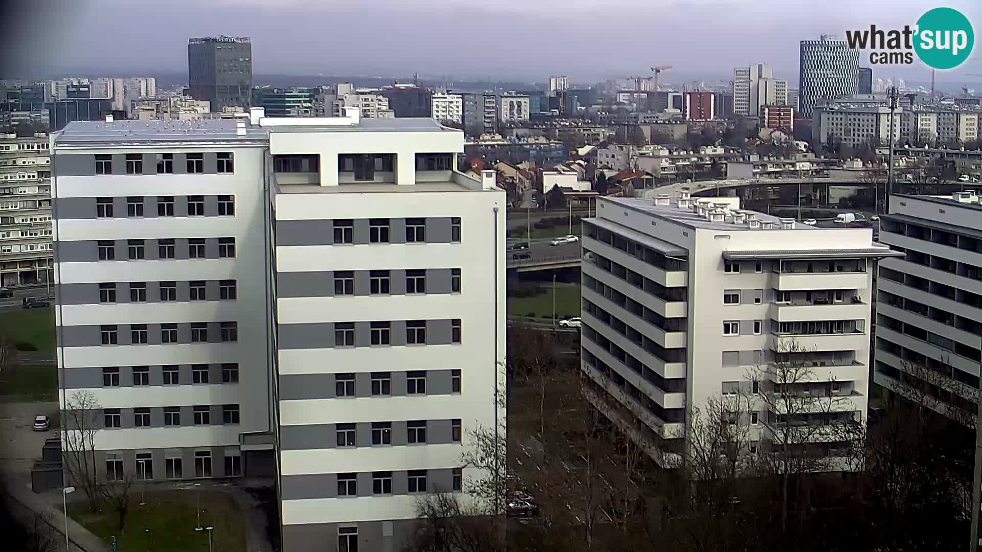 Rotonda en vivo que cruza Slavonska y Marin Držić Avenue en Zagreb webcam