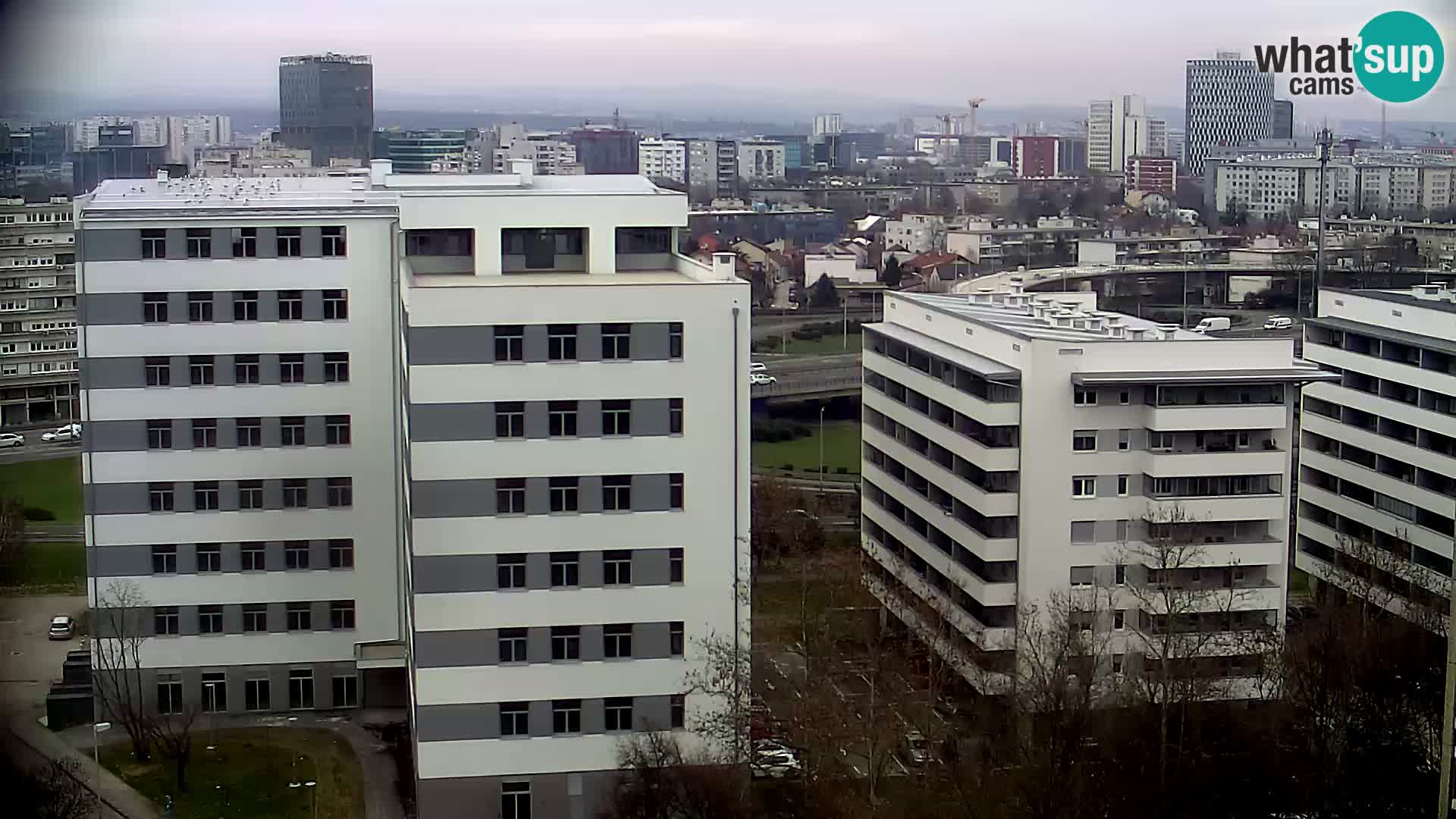 Rotonda en vivo que cruza Slavonska y Marin Držić Avenue en Zagreb webcam