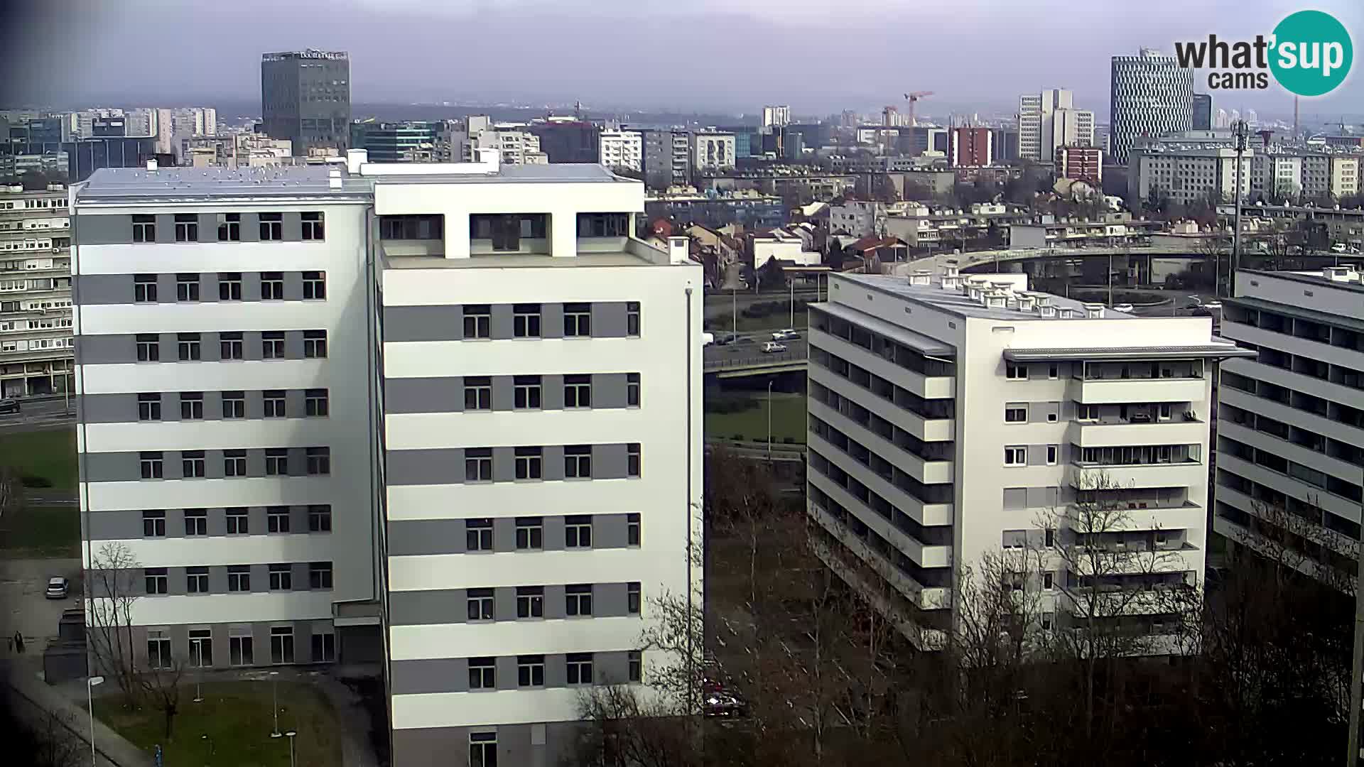 Live-Kreisverkehr Slavonska und Marin Držić Avenue zur Zagreb Webcam