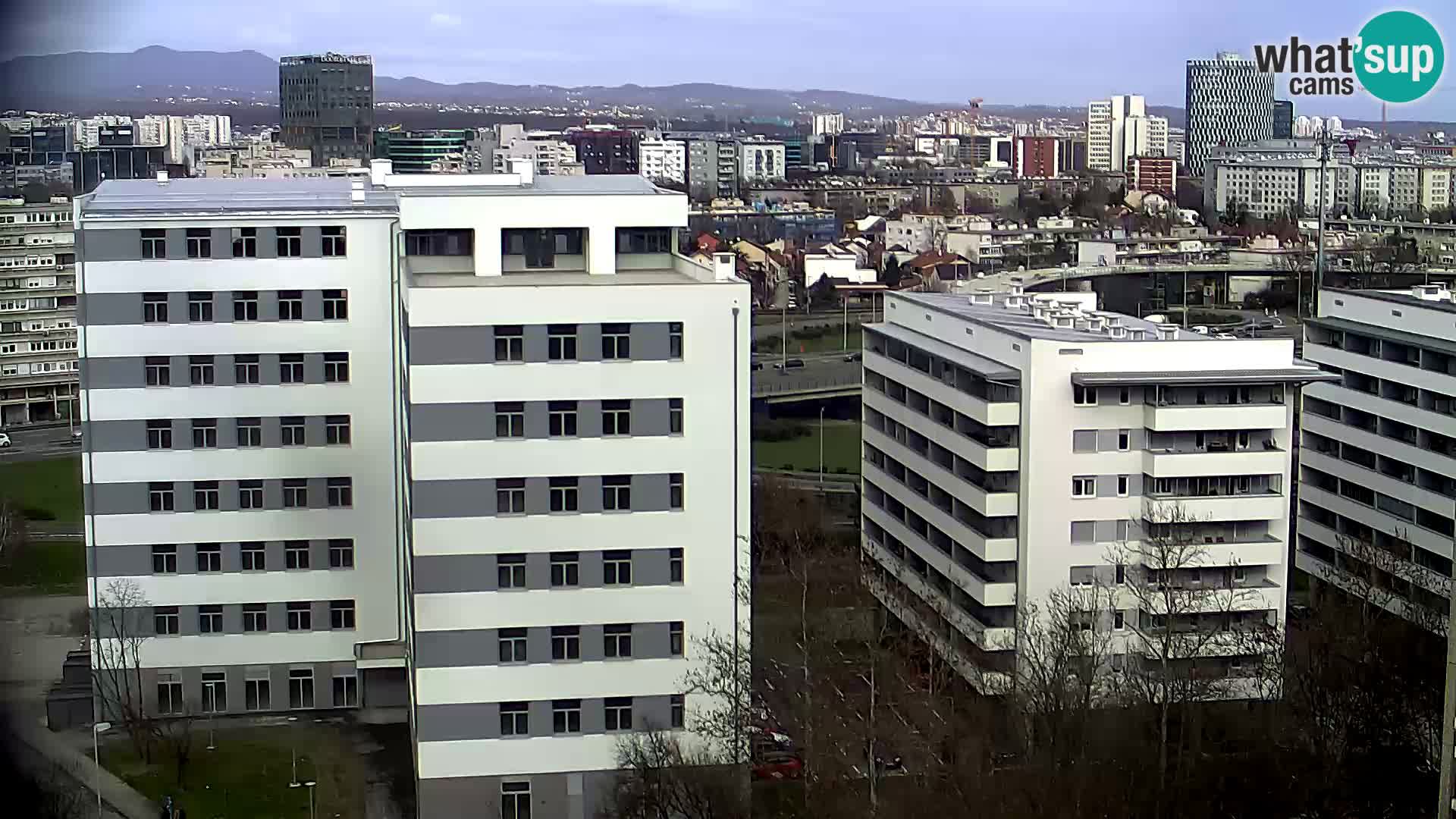 Rotonda en vivo que cruza Slavonska y Marin Držić Avenue en Zagreb webcam