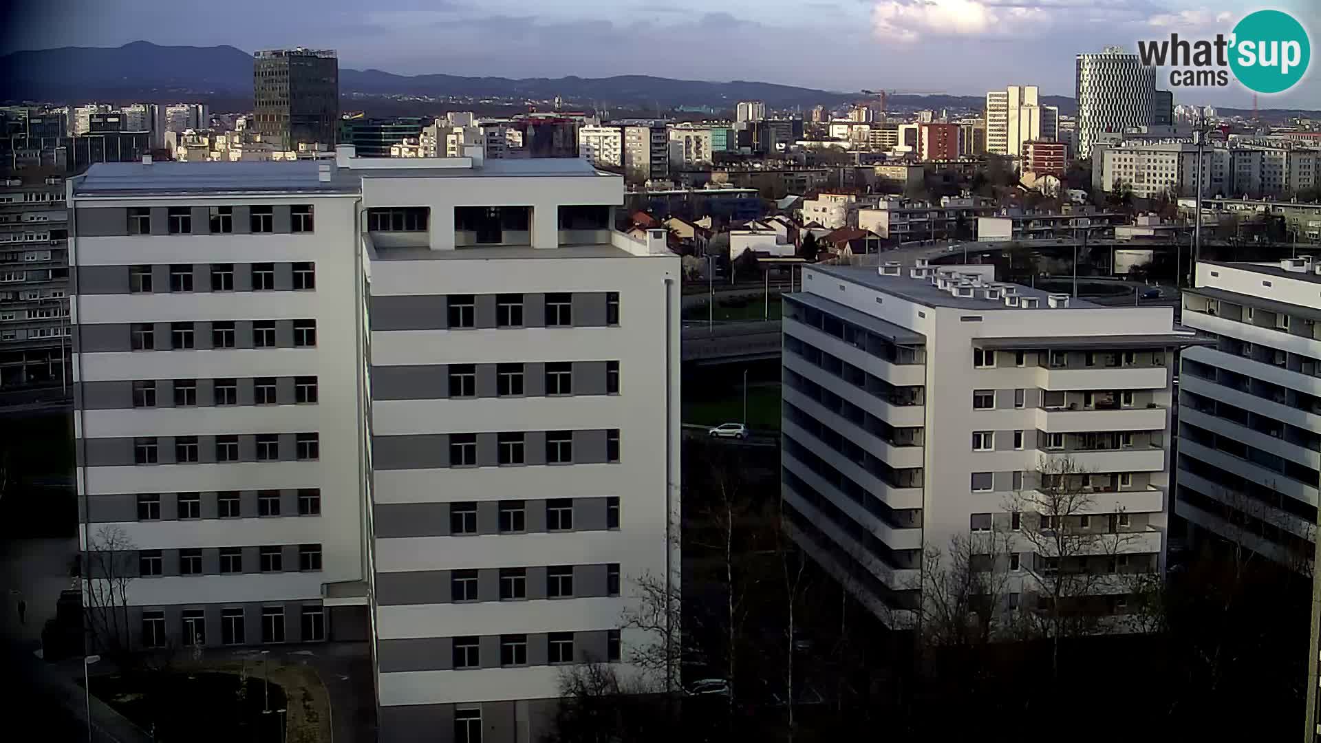 Rotonda en vivo que cruza Slavonska y Marin Držić Avenue en Zagreb webcam