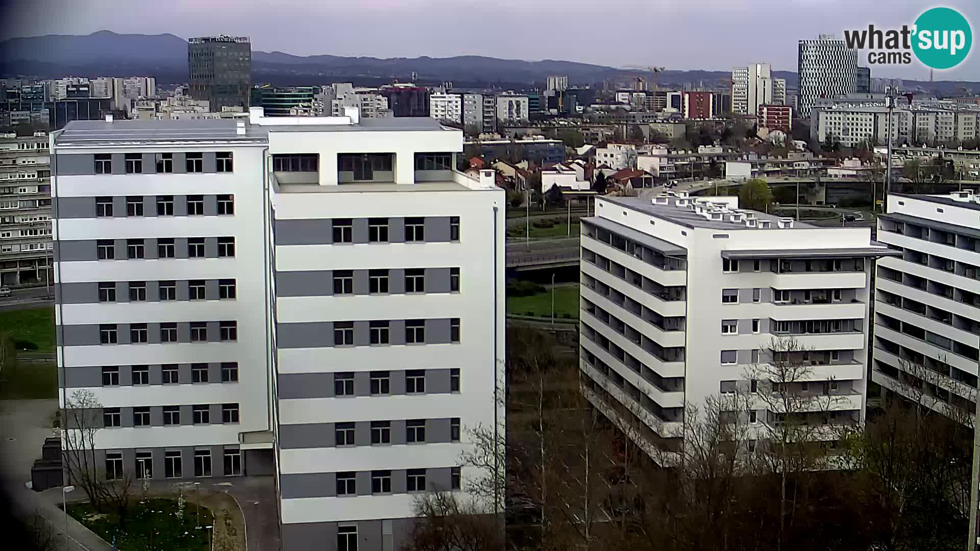 Rotonda en vivo que cruza Slavonska y Marin Držić Avenue en Zagreb webcam