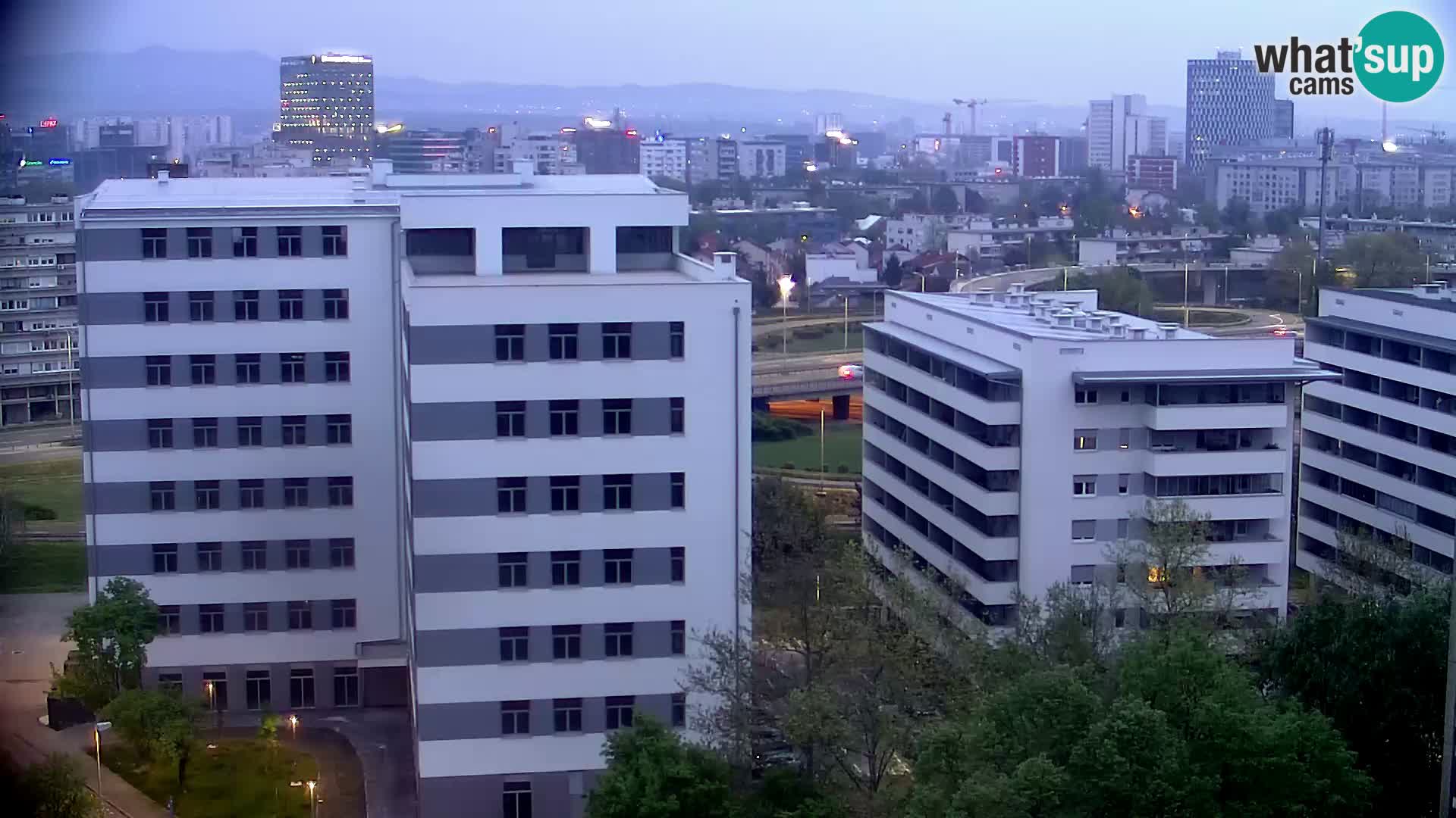 Rotonda en vivo que cruza Slavonska y Marin Držić Avenue en Zagreb webcam