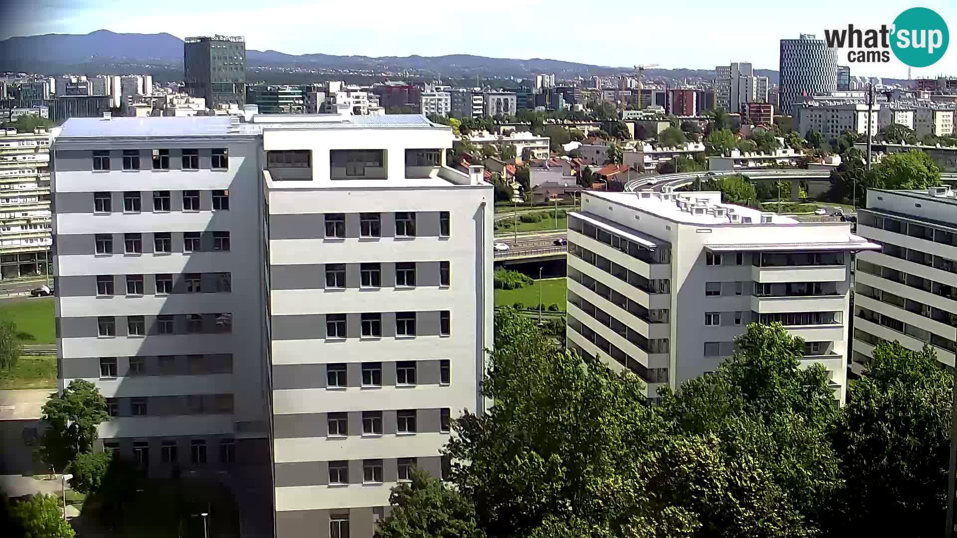 Rotonda en vivo que cruza Slavonska y Marin Držić Avenue en Zagreb webcam