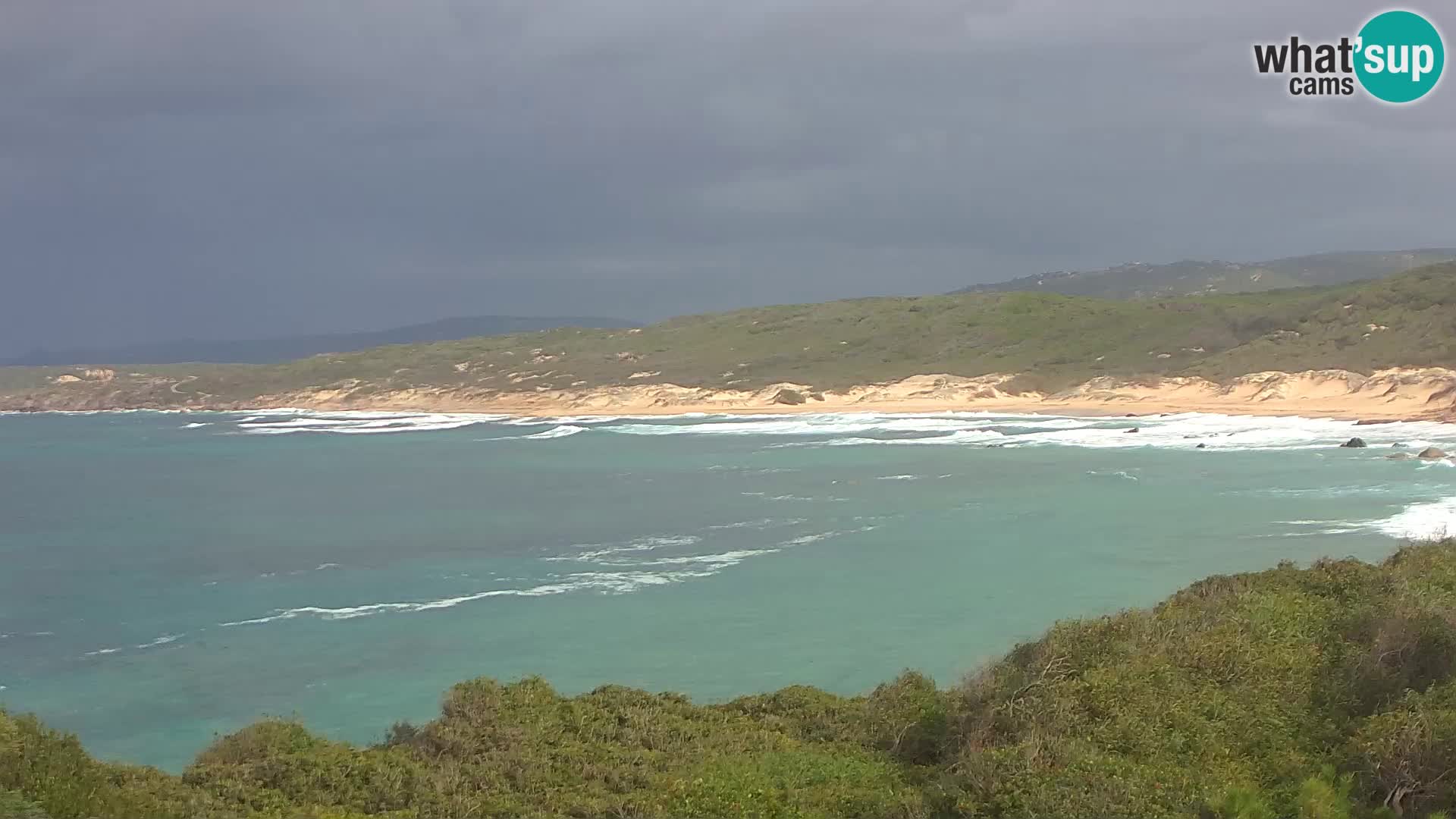 Plaža Naracu Nieddu spletna kamera – Aglientu – Sardinija