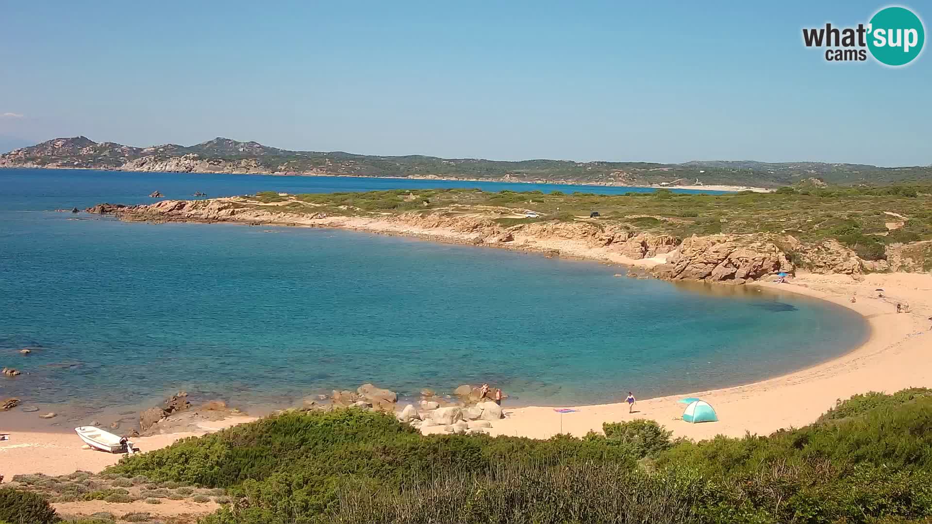 Spletna kamera v živo Plaža Cala Pischina – Aglientu – Sardinija