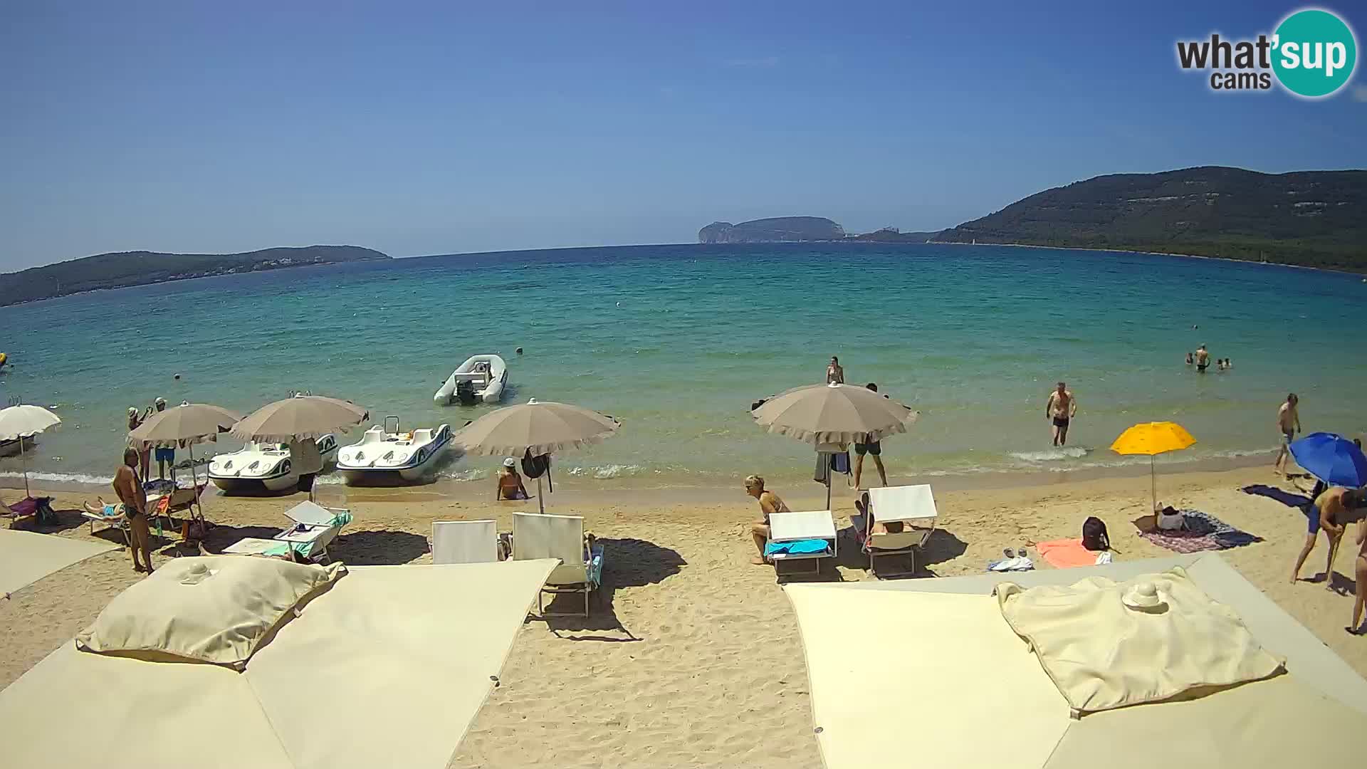 Spletna kamera v živo Plaža Mugoni – Alghero – Sardinija – Italija