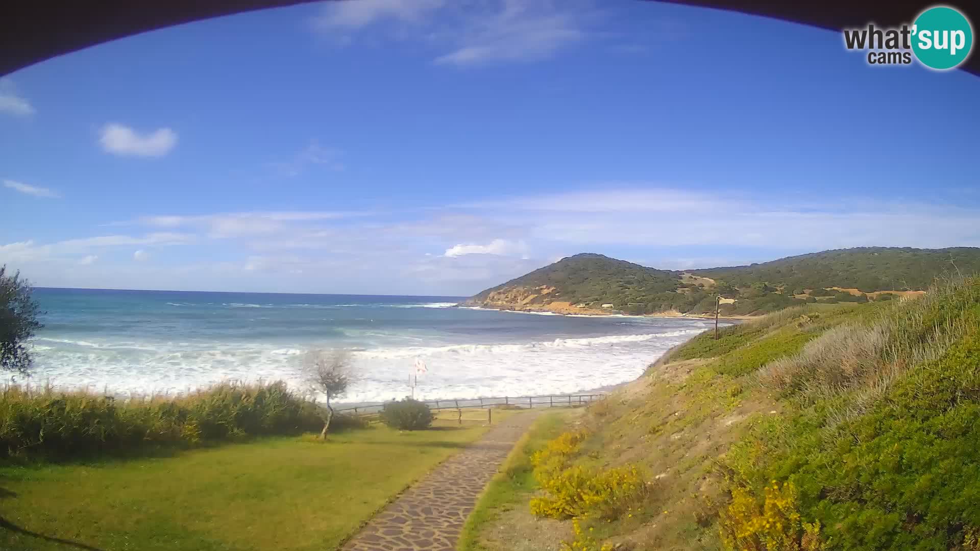 Webcam Strand von Poglina – Blick von der Bar Da Ricciolina – Alghero – Sardinien