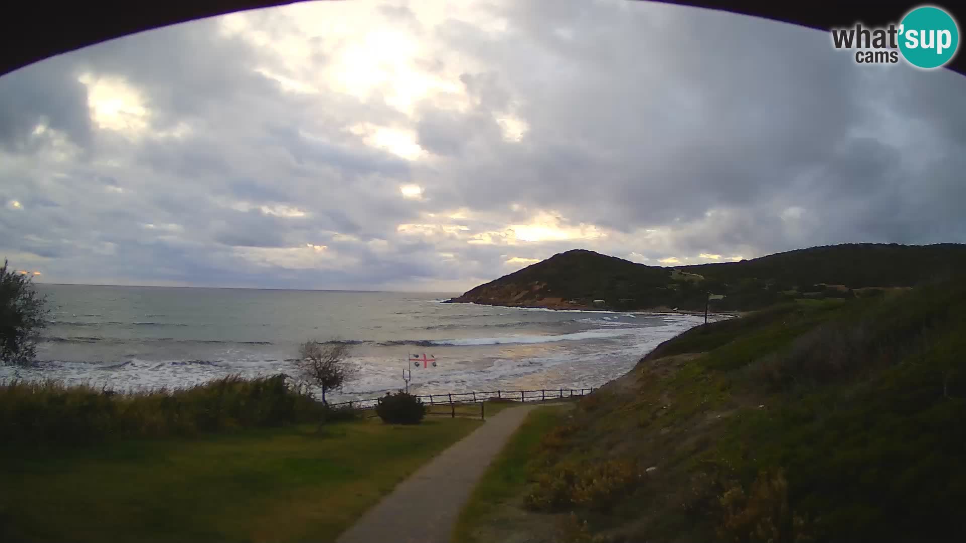 Webcam Strand von Poglina – Blick von der Bar Da Ricciolina – Alghero – Sardinien