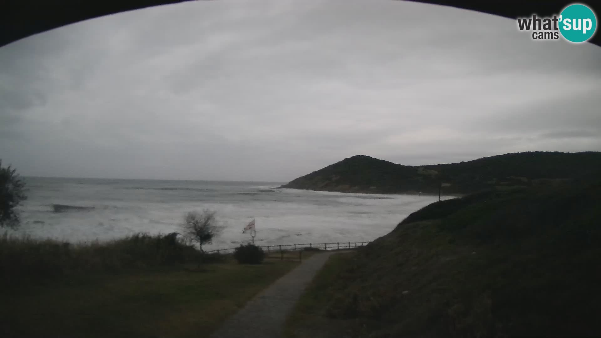 Webcam Strand von Poglina – Blick von der Bar Da Ricciolina – Alghero – Sardinien