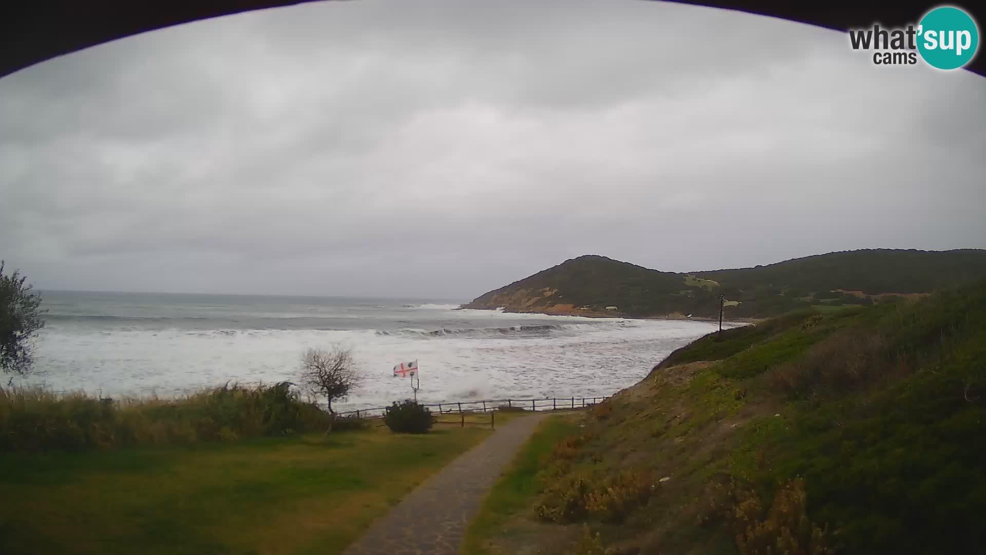 Webcam Strand von Poglina – Blick von der Bar Da Ricciolina – Alghero – Sardinien