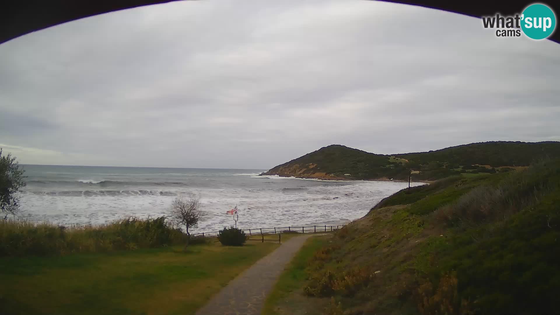 Webcam Strand von Poglina – Blick von der Bar Da Ricciolina – Alghero – Sardinien