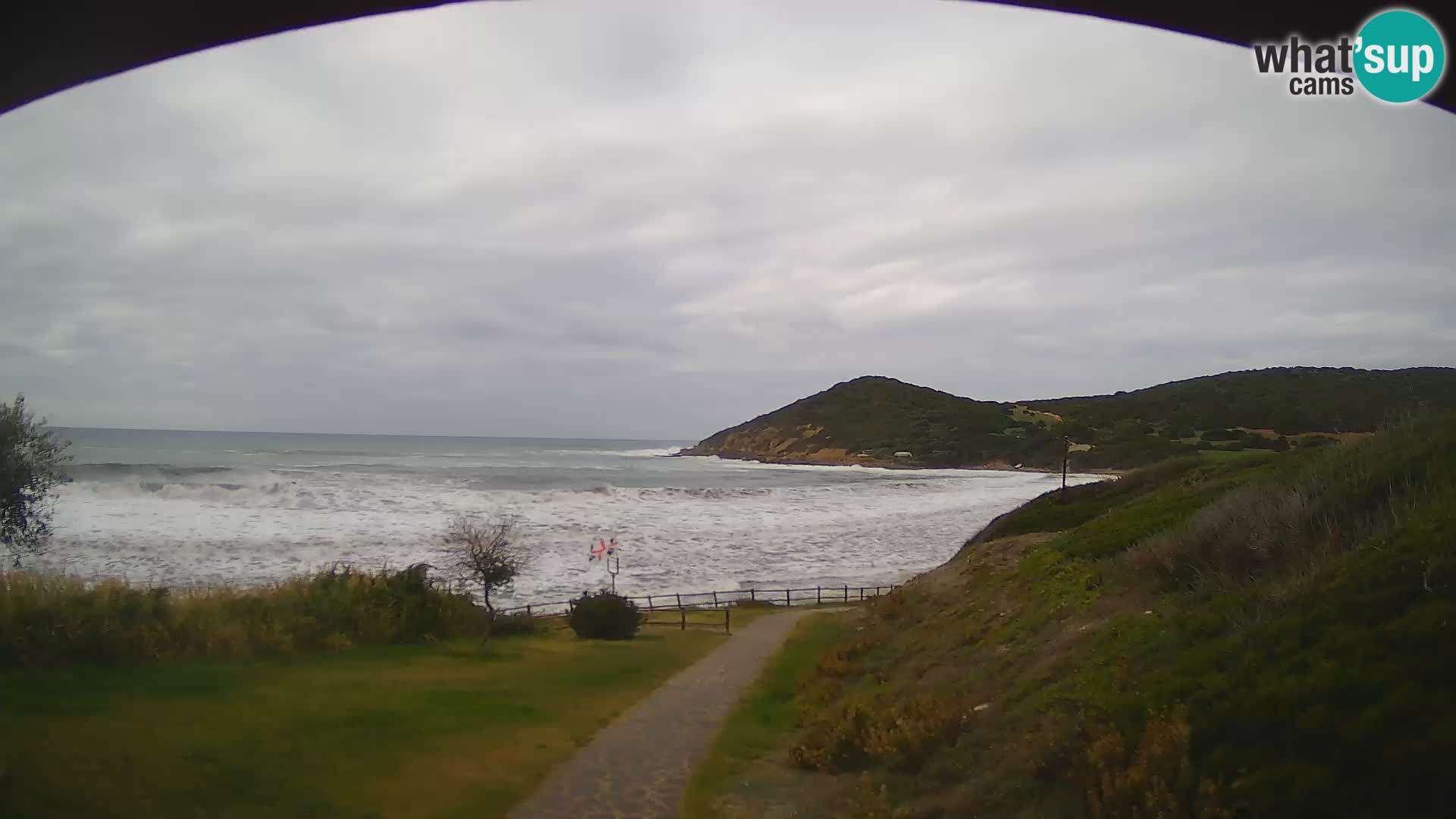 Webcam Strand von Poglina – Blick von der Bar Da Ricciolina – Alghero – Sardinien