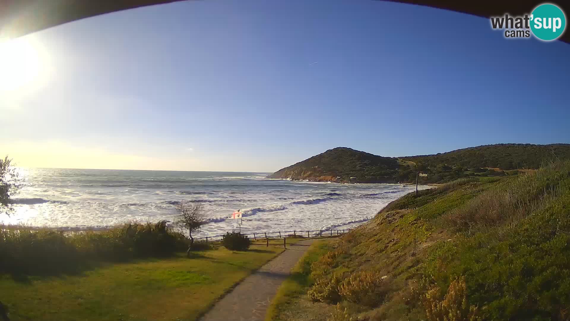 Webcam Strand von Poglina – Blick von der Bar Da Ricciolina – Alghero – Sardinien