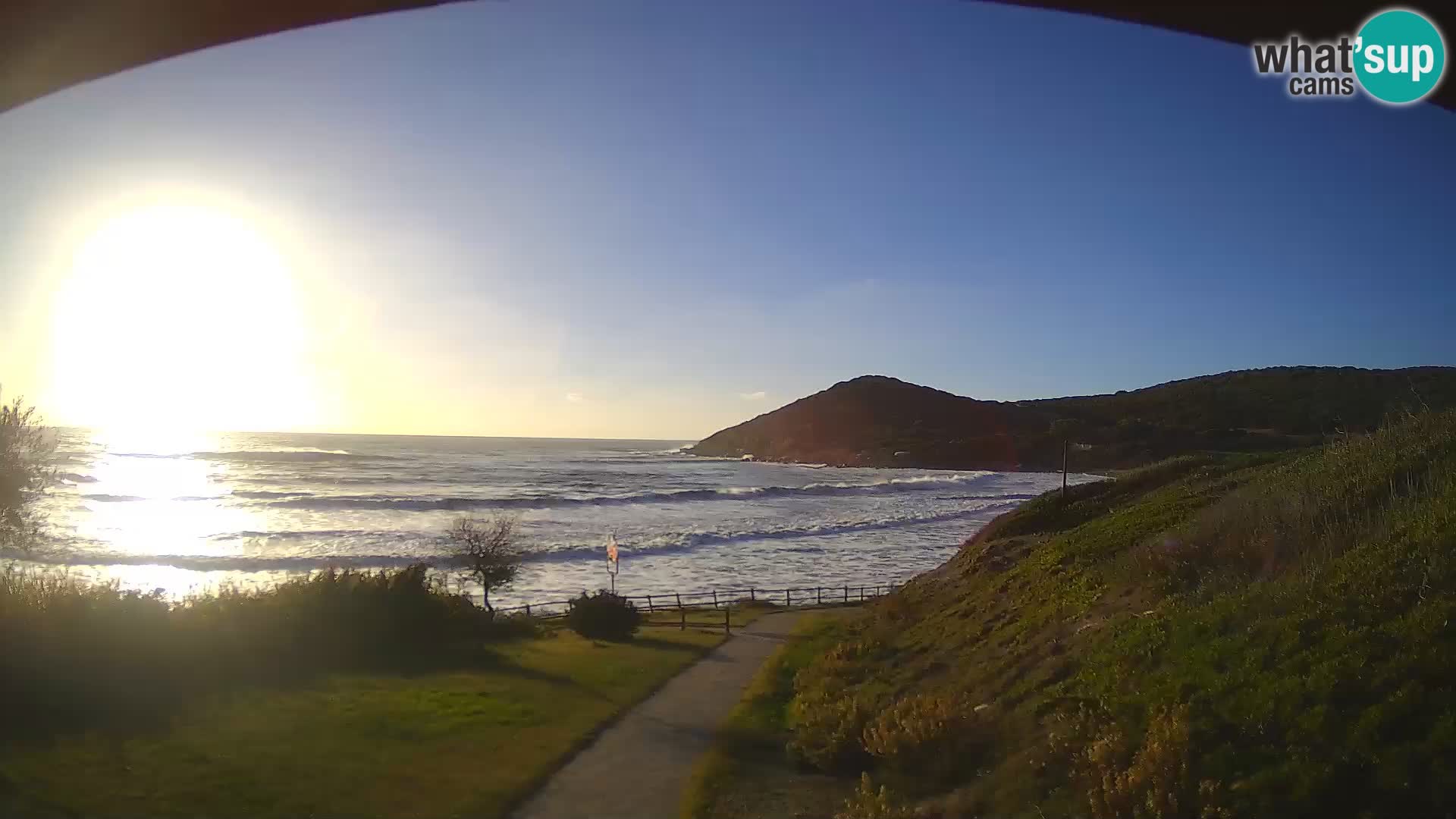 Webcam Strand von Poglina – Blick von der Bar Da Ricciolina – Alghero – Sardinien