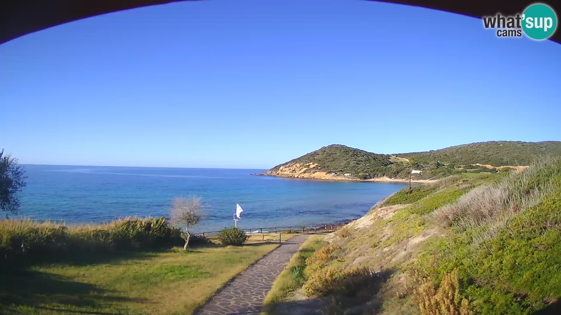 Webcam Strand von Poglina – Blick von der Bar Da Ricciolina – Alghero – Sardinien