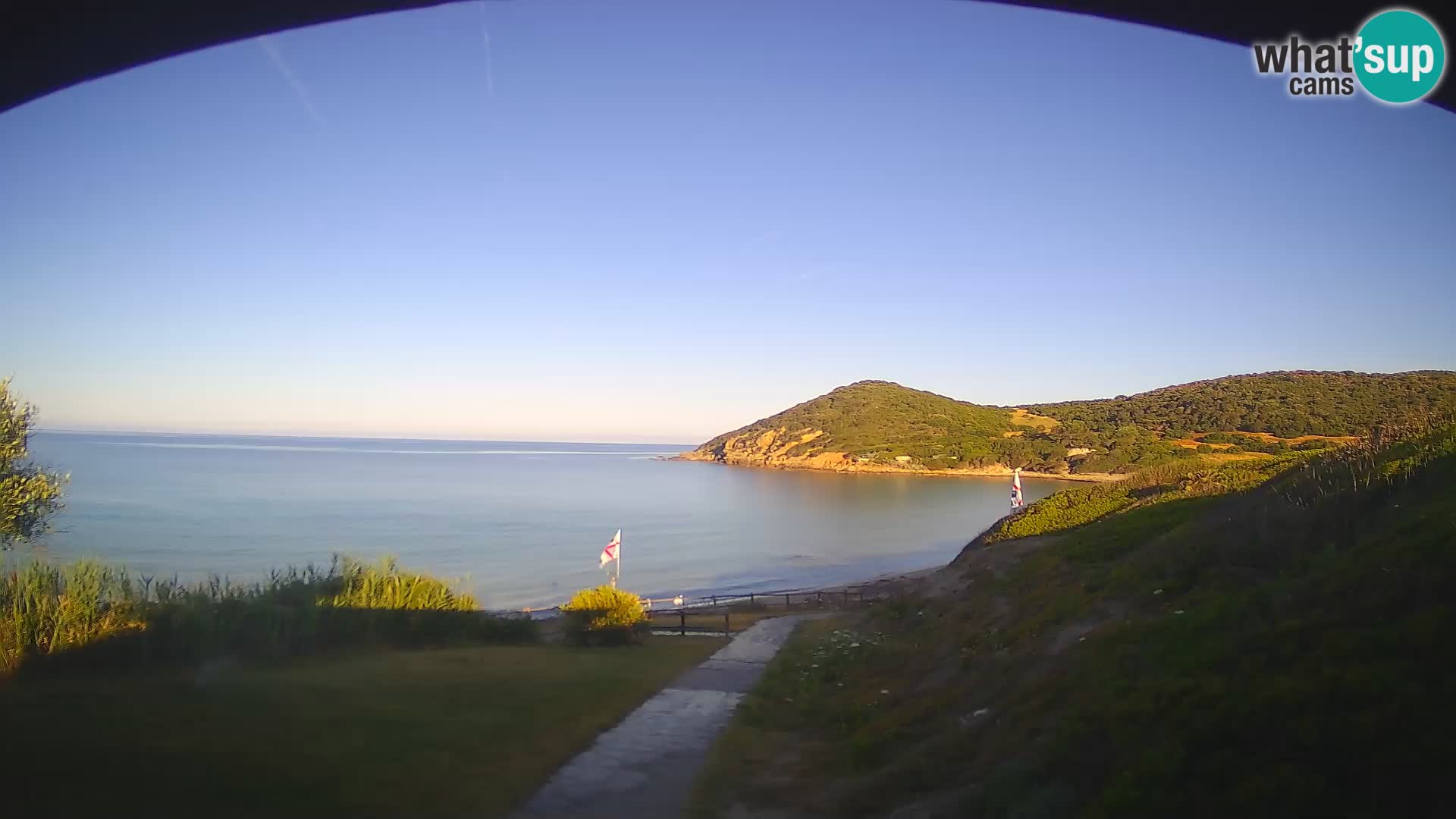 Webcam Strand von Poglina – Blick von der Bar Da Ricciolina – Alghero – Sardinien