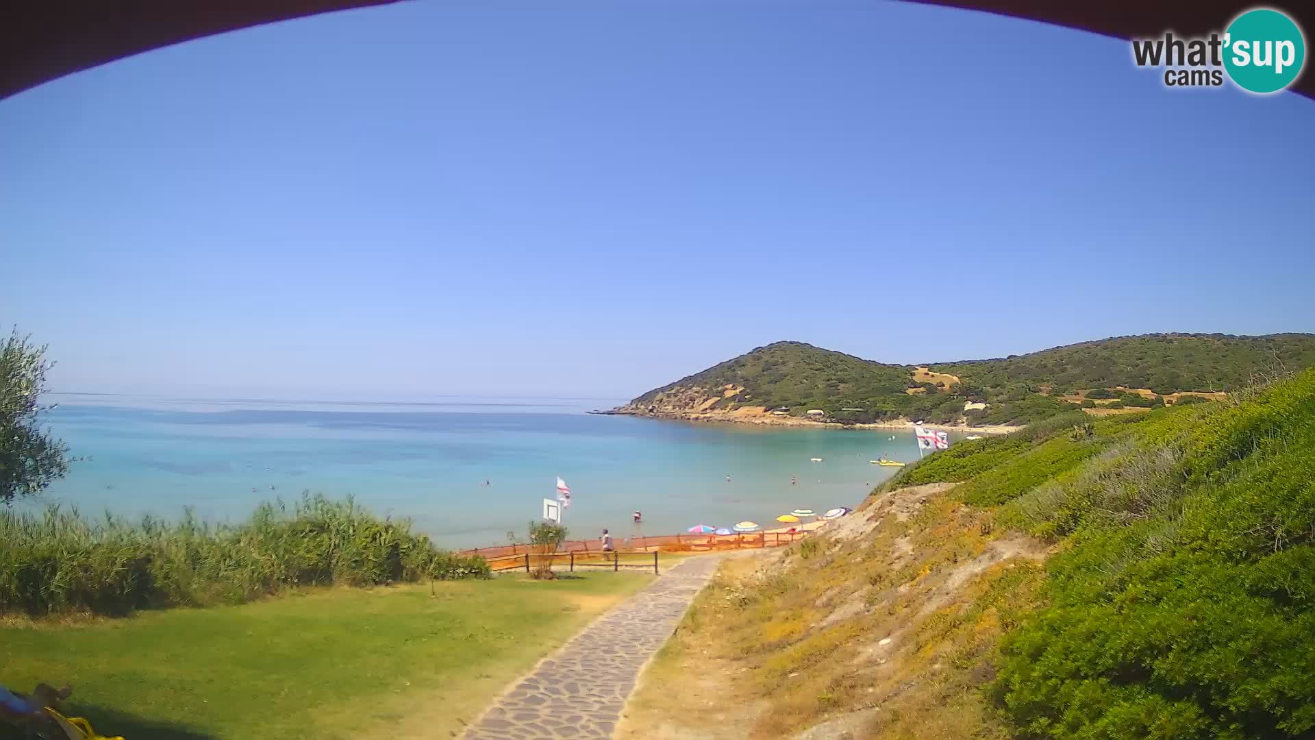 Webcam Strand von Poglina – Blick von der Bar Da Ricciolina – Alghero – Sardinien