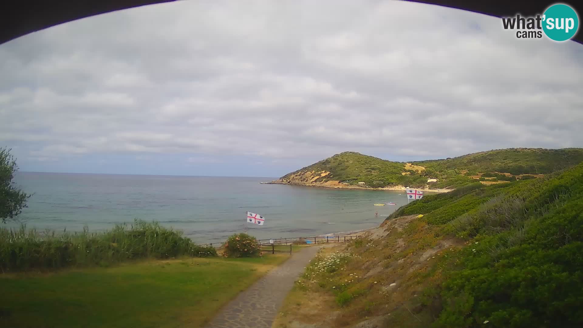 Webcam Strand von Poglina – Blick von der Bar Da Ricciolina – Alghero – Sardinien