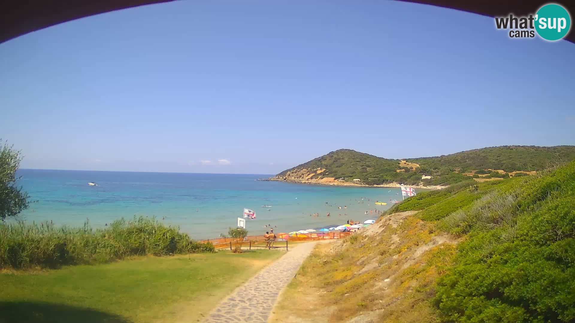 Webcam Strand von Poglina – Blick von der Bar Da Ricciolina – Alghero – Sardinien