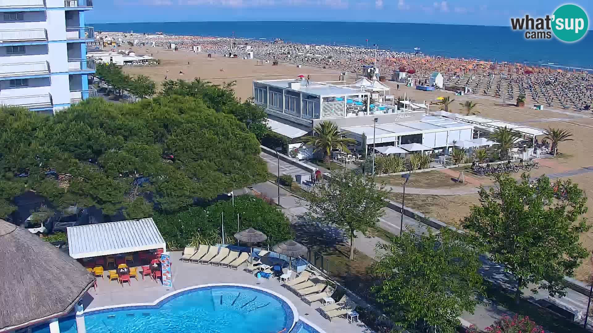 Spletna kamera Bibione plaža – pogled iz Ashanti ApartHotela