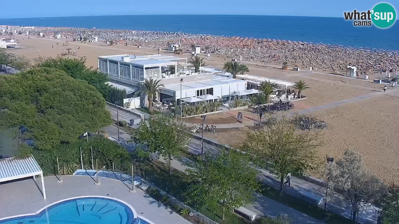 Spletna kamera Bibione plaža – pogled iz Ashanti ApartHotela