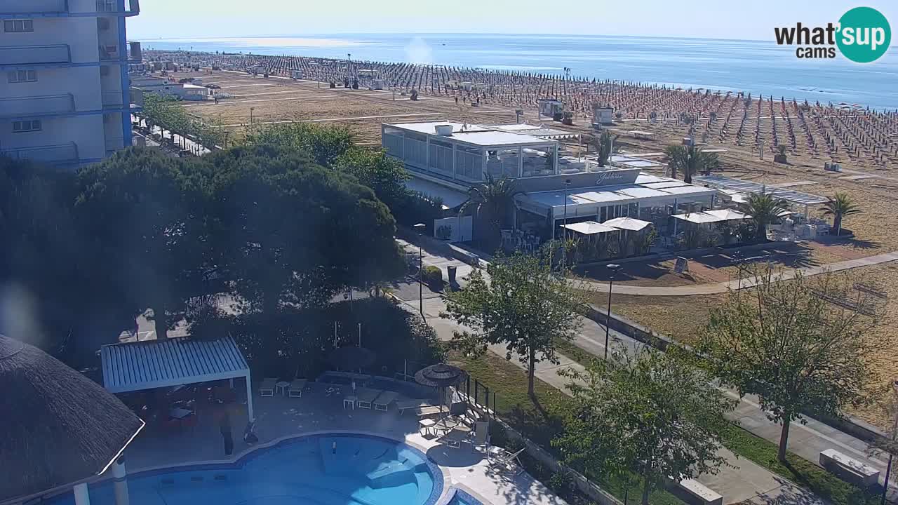 Spletna kamera Bibione plaža – pogled iz Ashanti ApartHotela