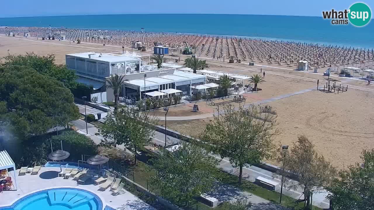 Spletna kamera Bibione plaža – pogled iz Ashanti ApartHotela